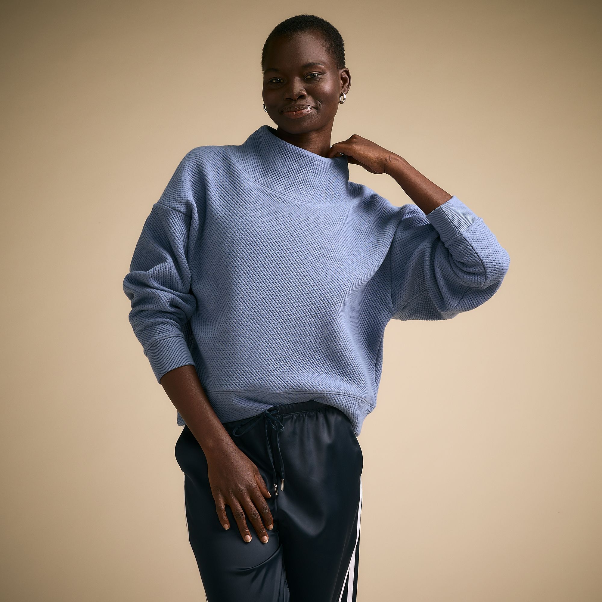CALIA Women's Elevate Funnel Neck, XL, Charcoal Blue