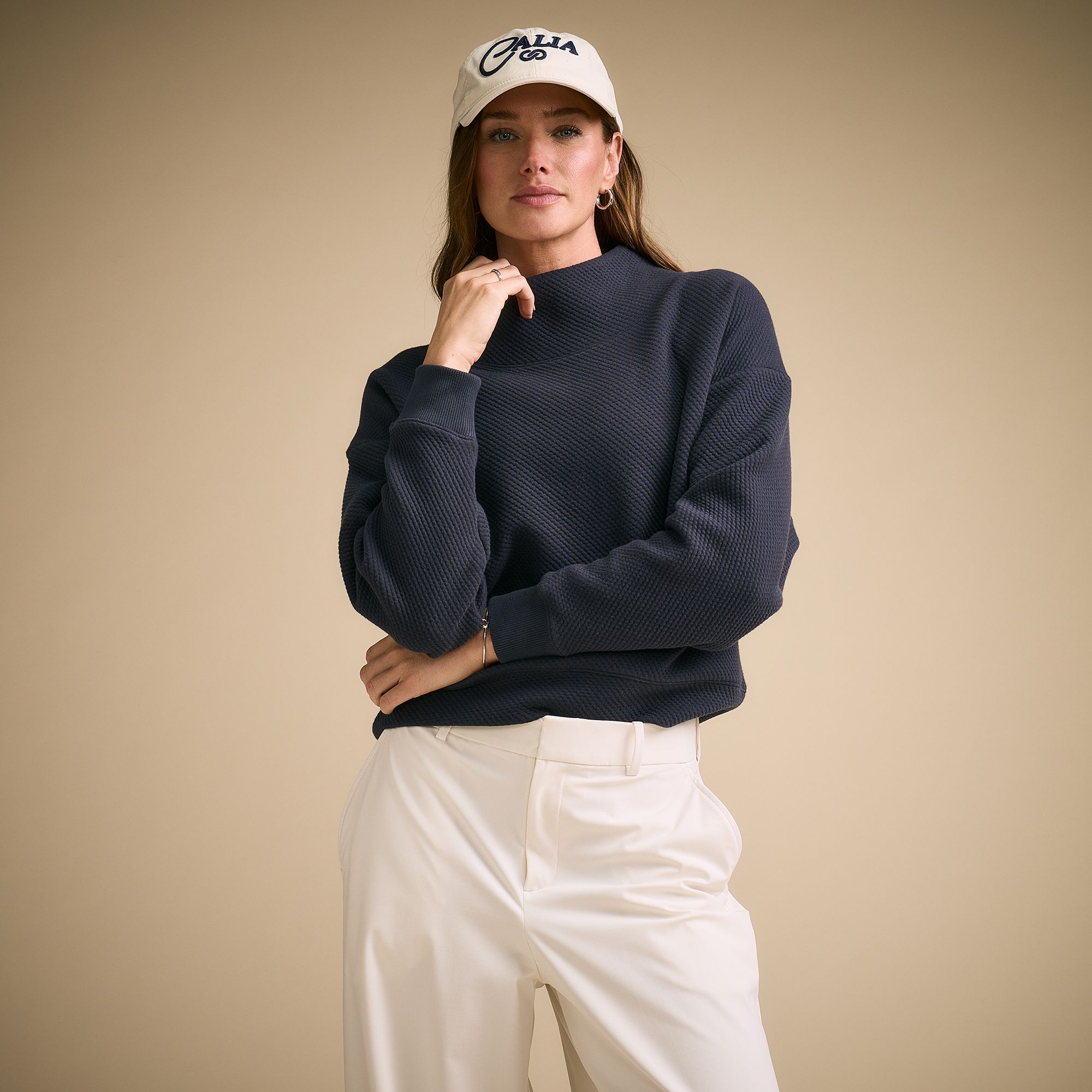 CALIA Women's Elevate Funnel Neck, XL, Darker Ardosia Slate