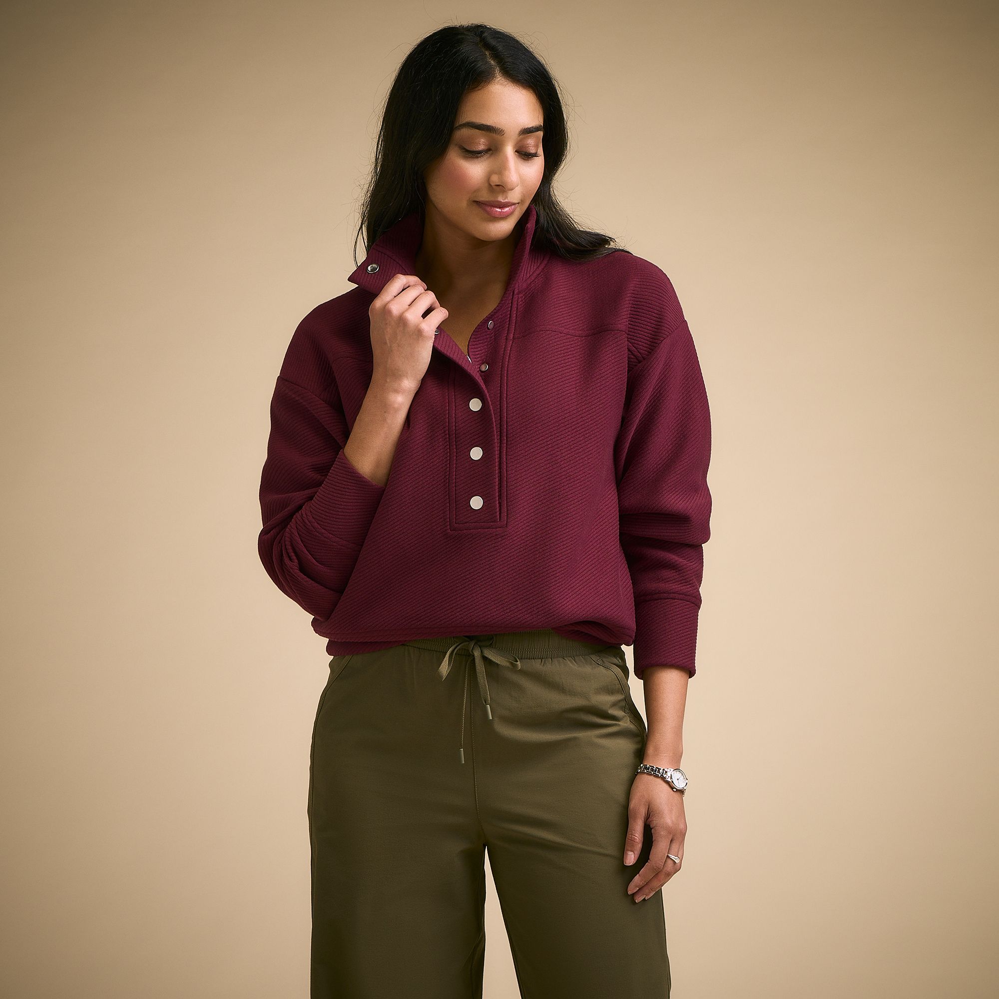 CALIA Women's Elevate Henley Pullover