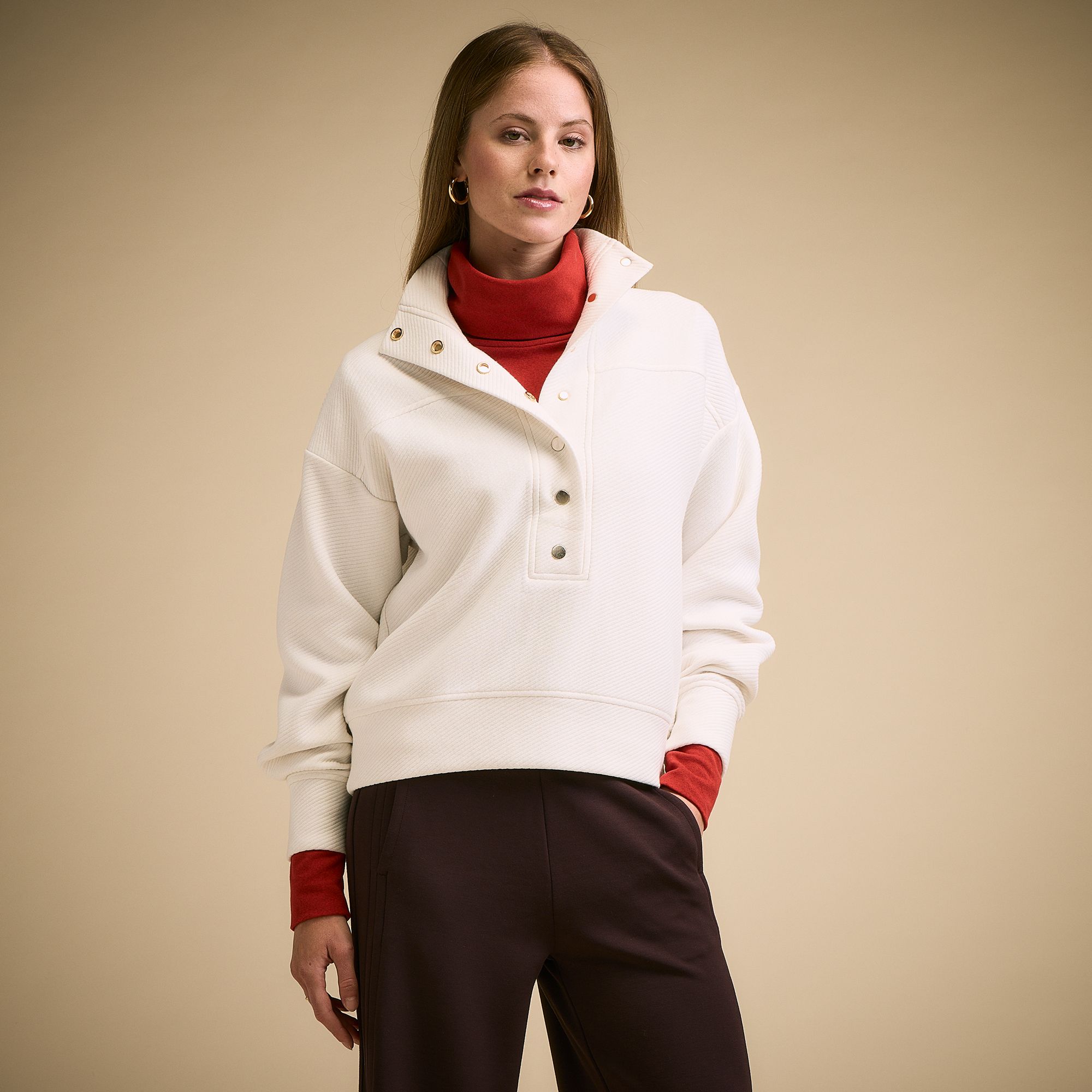 CALIA Women's Elevate Henley Pullover, 3X, Cloud Cover