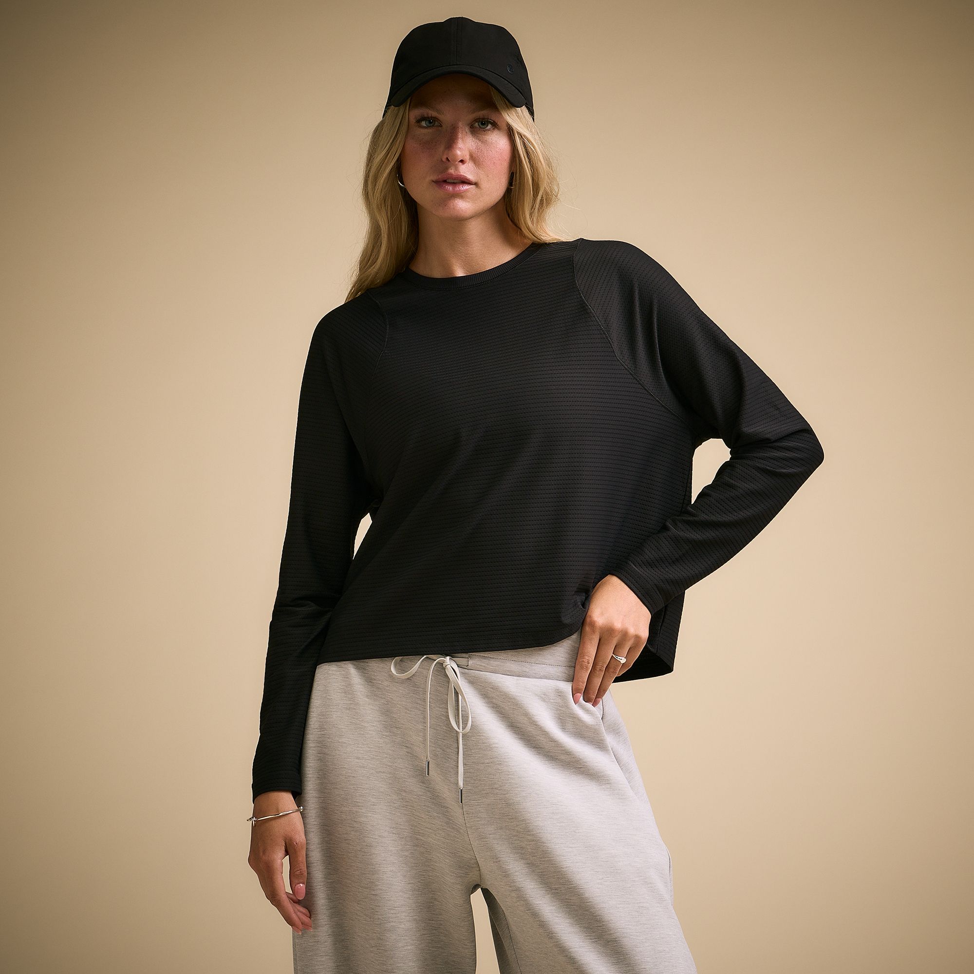 CALIA Women's Renew Seamed Cropped Long Sleeve Top