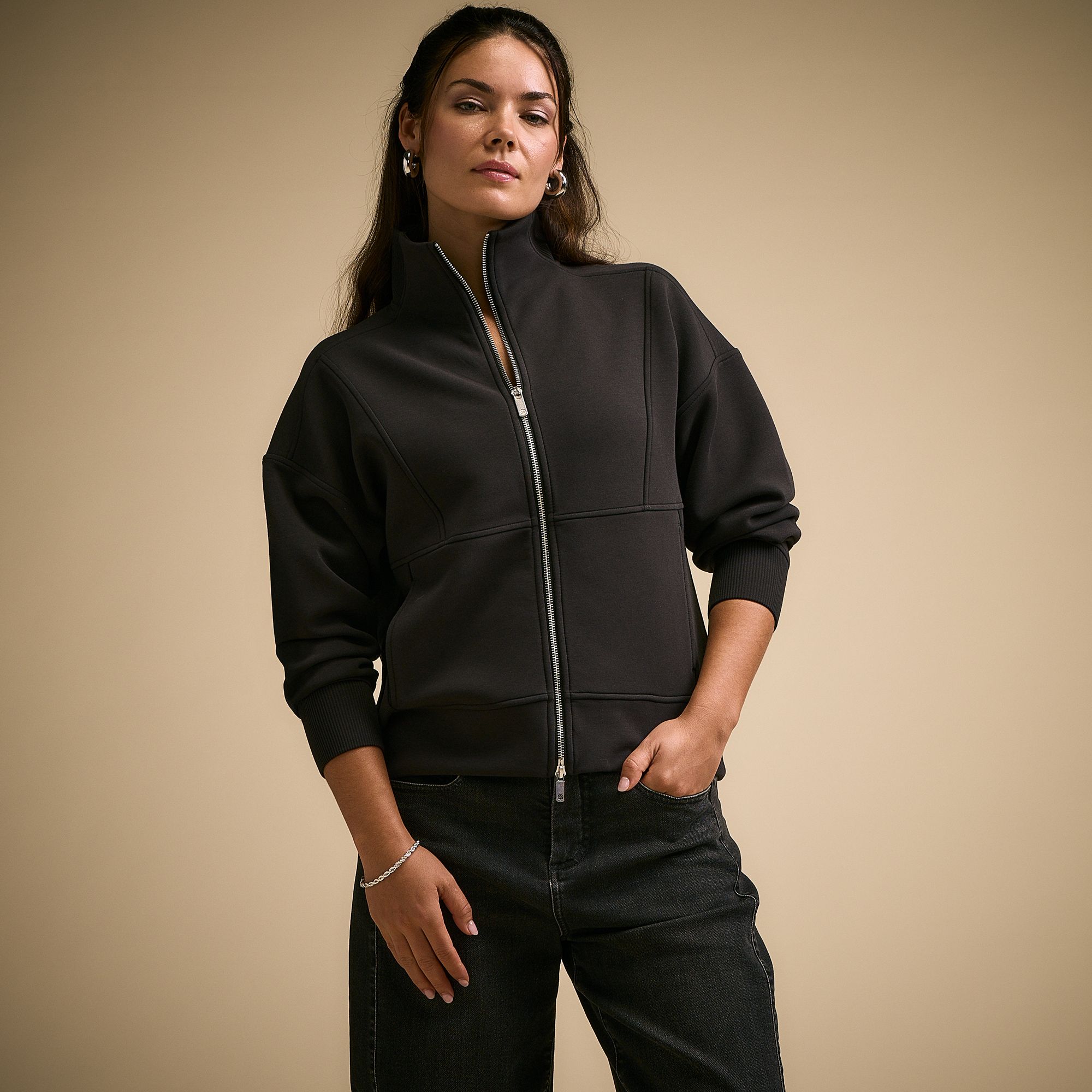 CALIA Women's Soft Scuba Utility Full Zip Hoodie