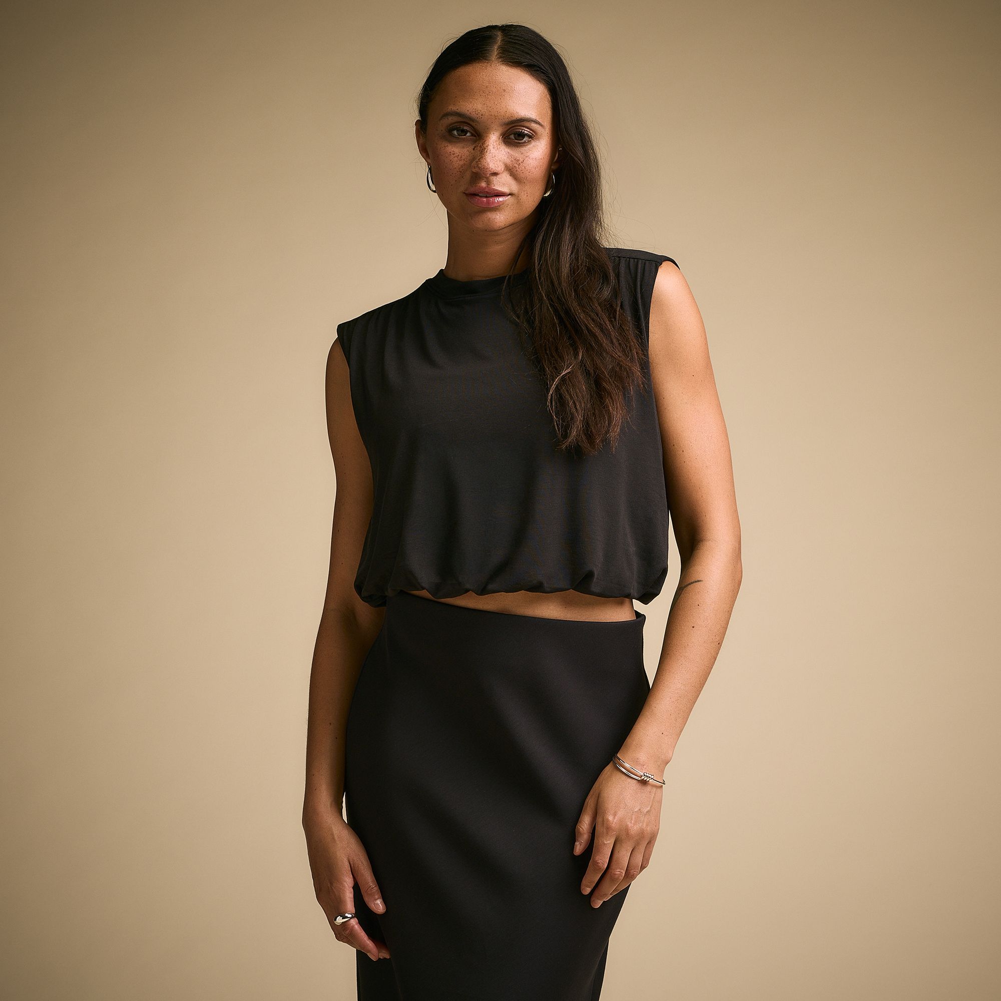 CALIA Women's Sandwash Bubble Hem Top