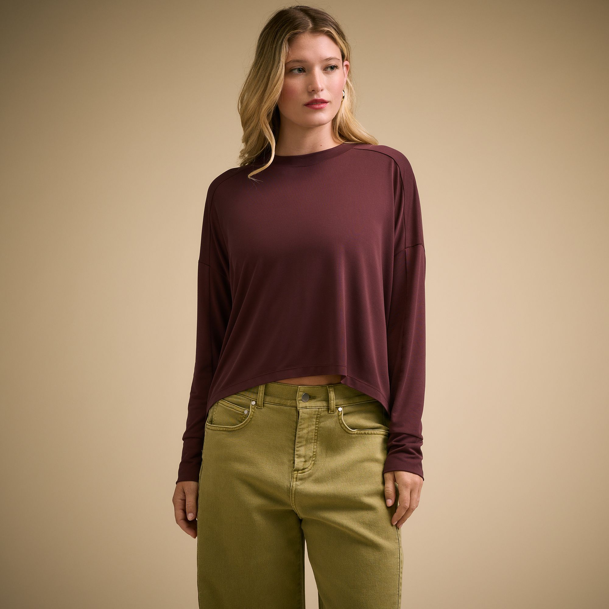 CALIA Women's Sandwash Long Sleeve Crew, XXL, Sassafras
