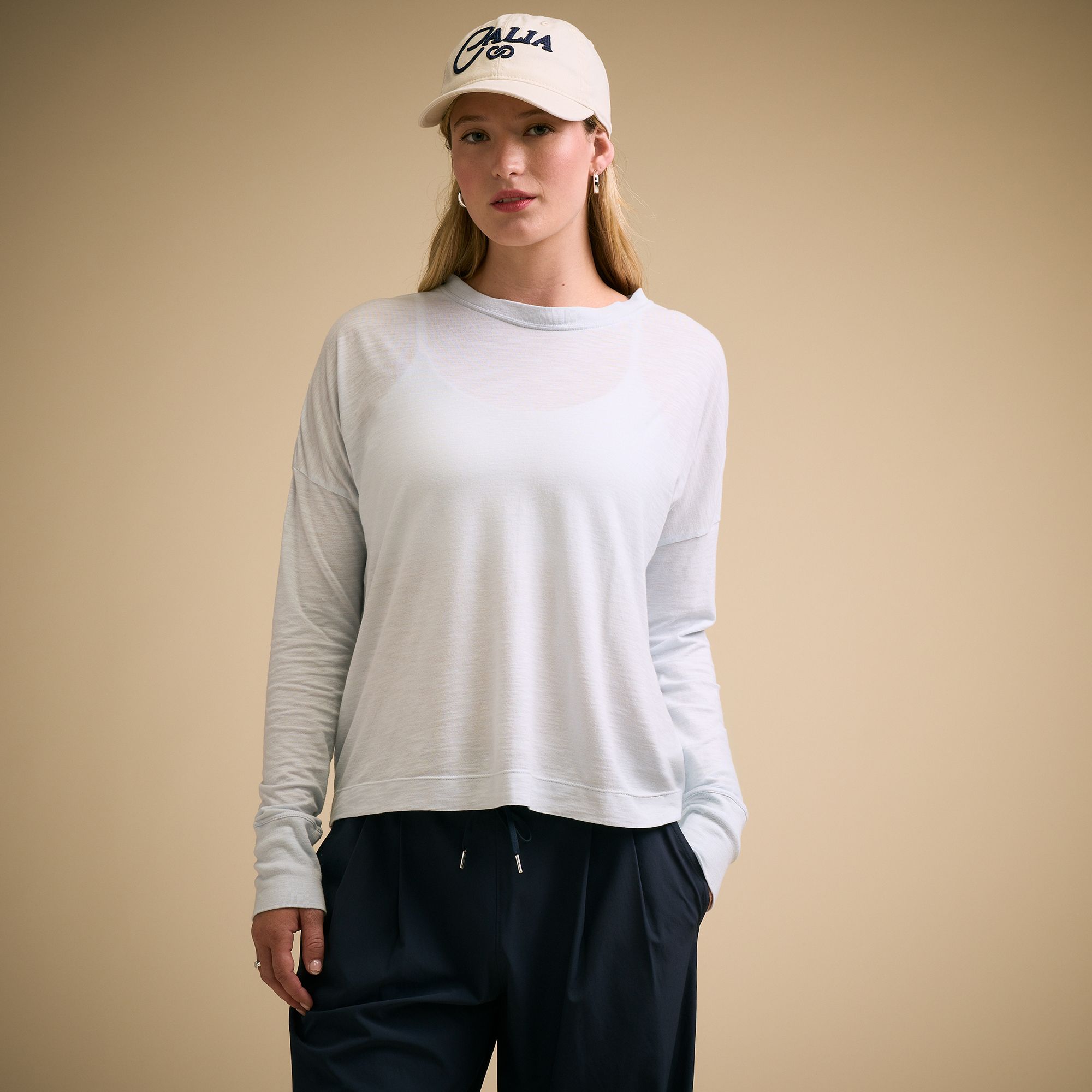 CALIA Women's Everyday Slub Long Sleeve T-Shirt