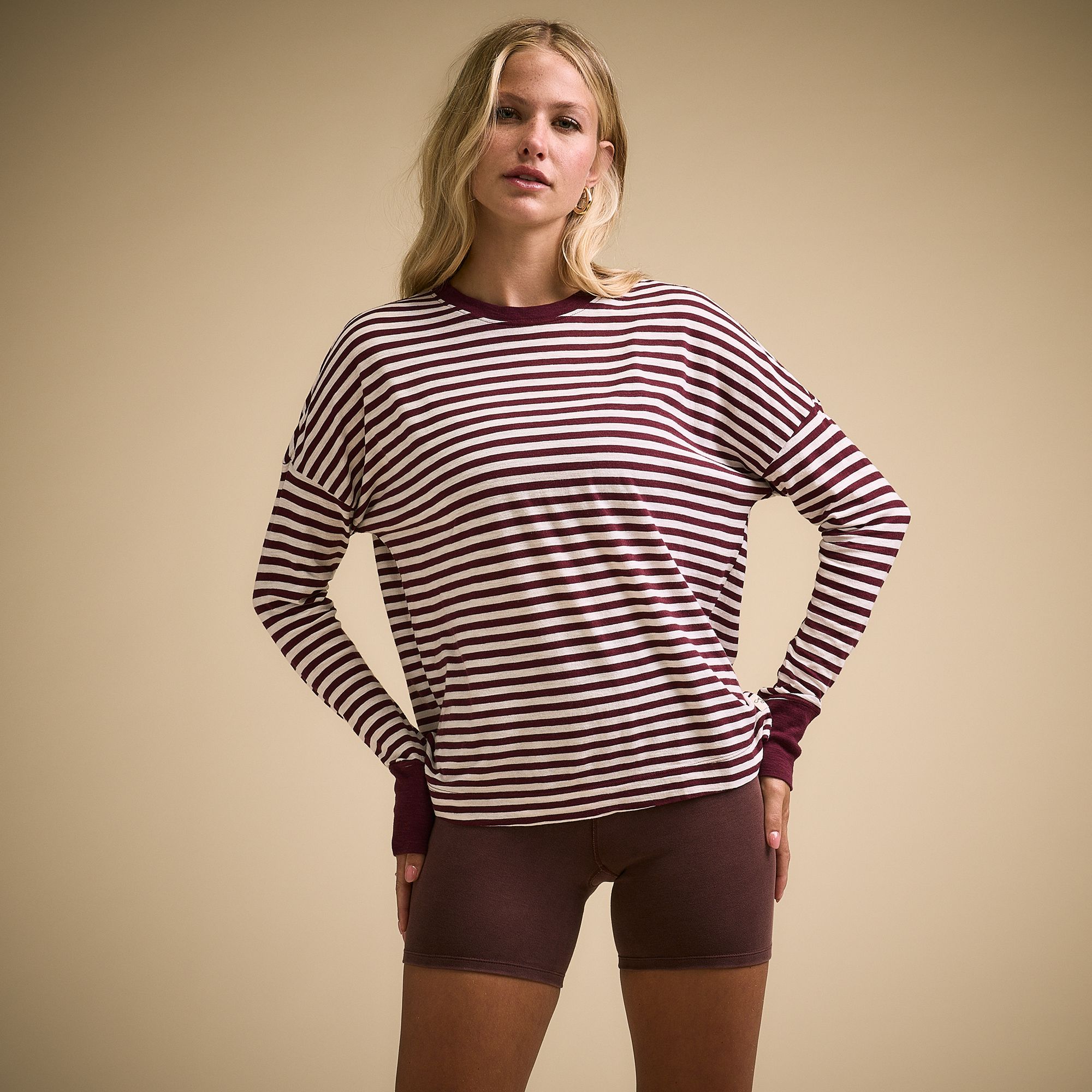 CALIA Women's Everyday Slub Long Sleeve T-Shirt