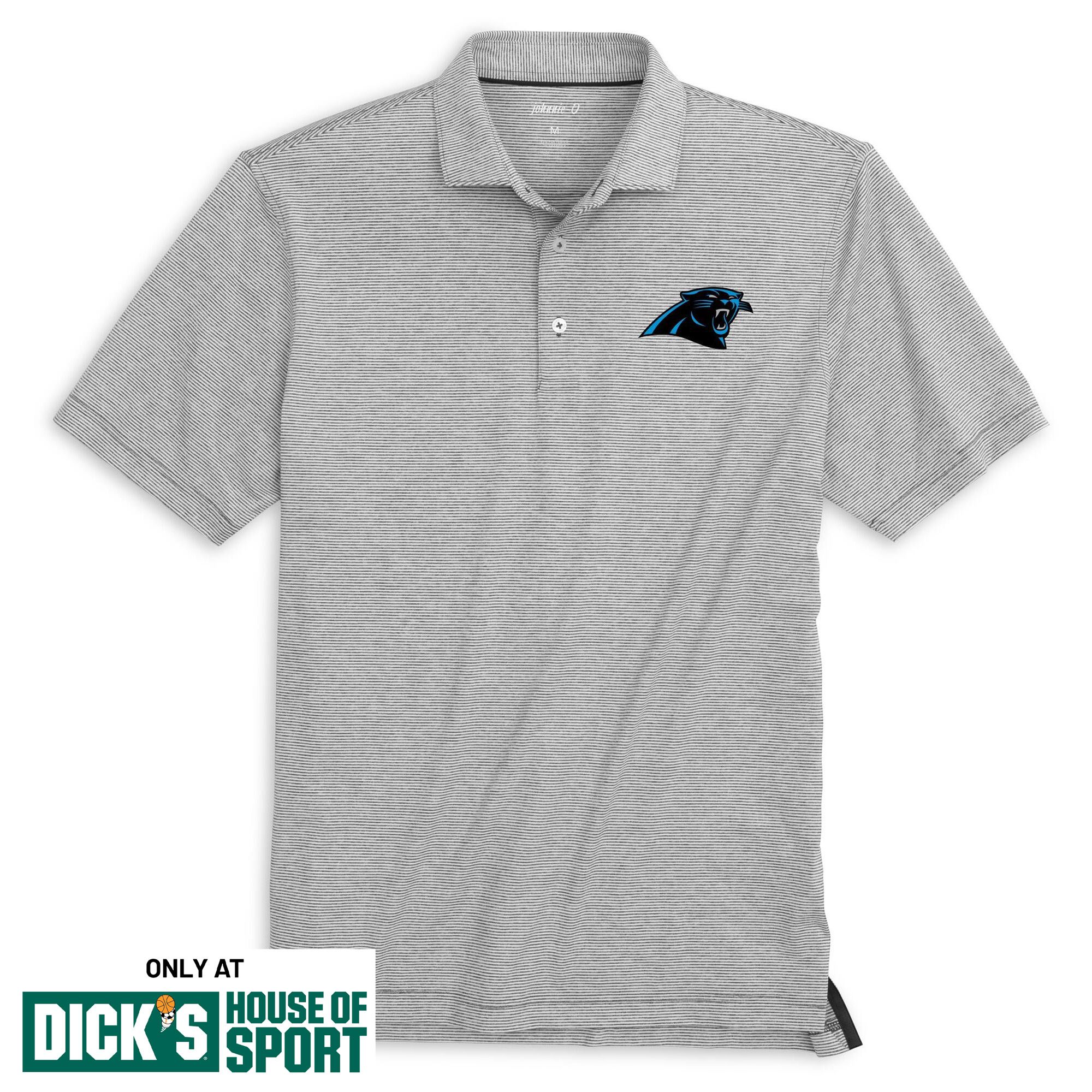 Johnnie-O Men's Carolina Panthers Charcoal Lyndonn Performance Polo