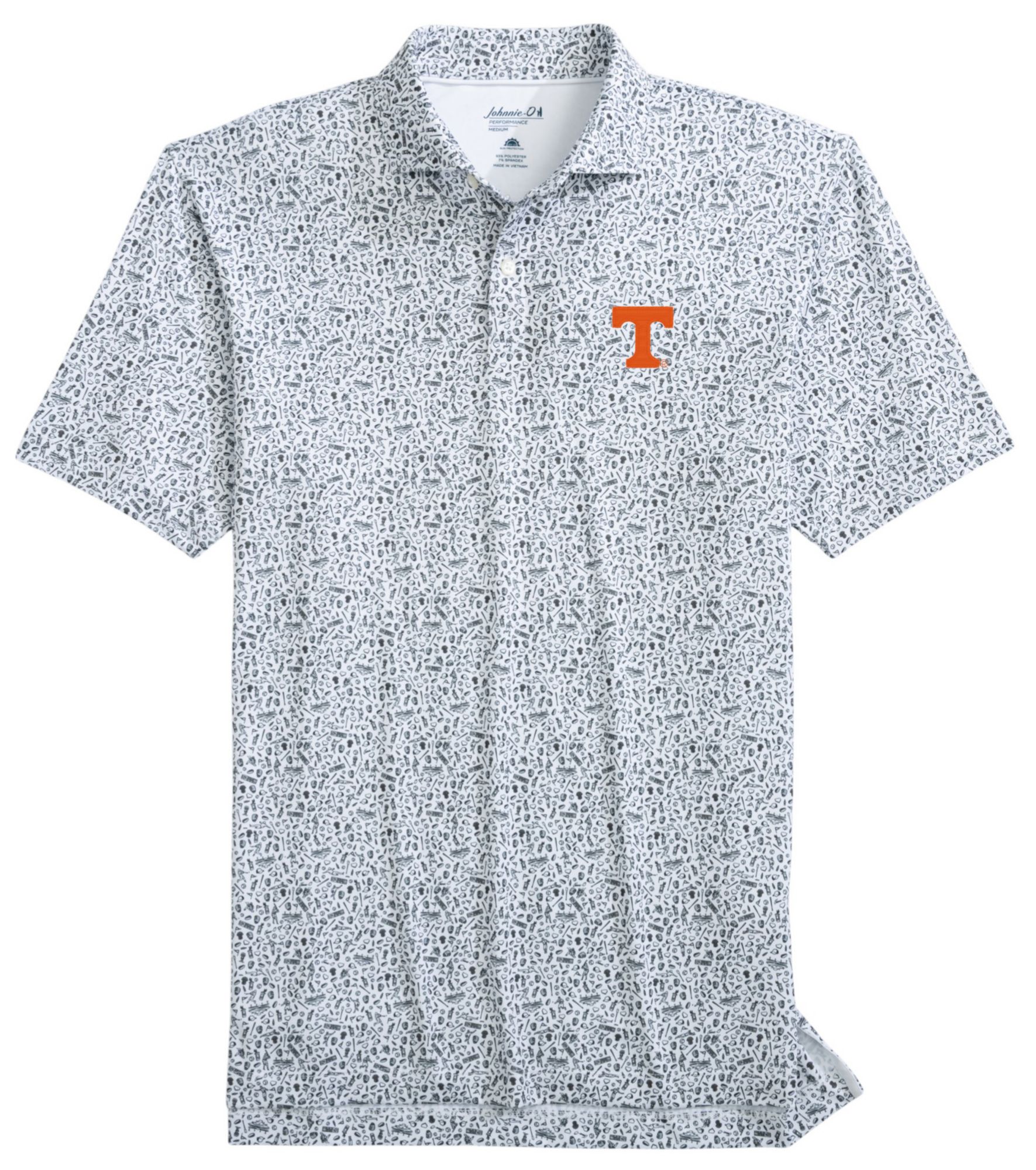Johnnie-O Men's Tennessee Volunteers Black Rally Cap Polo