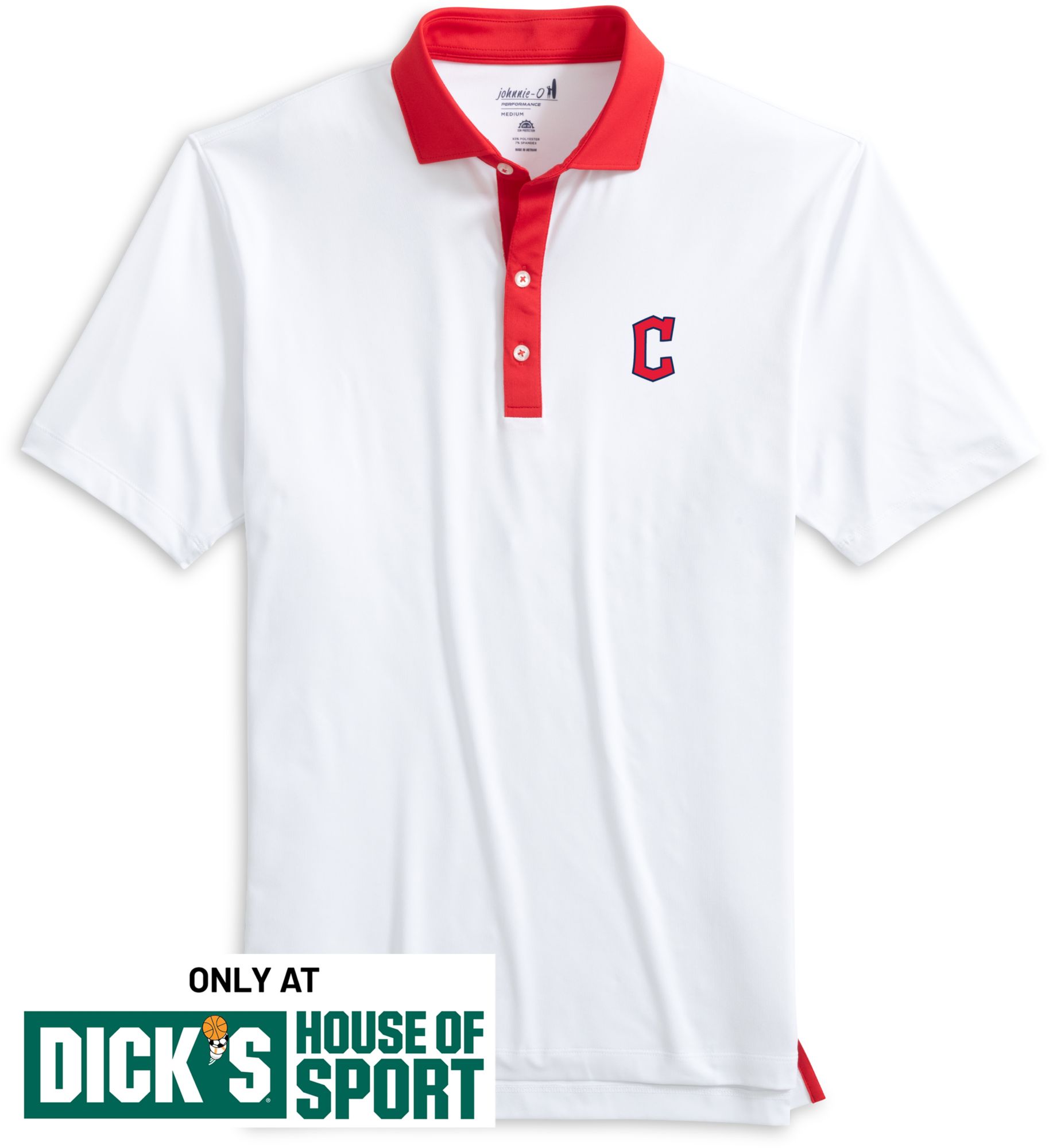 Johnnie-O Men's Cleveland Guardians Red Ramos Polo