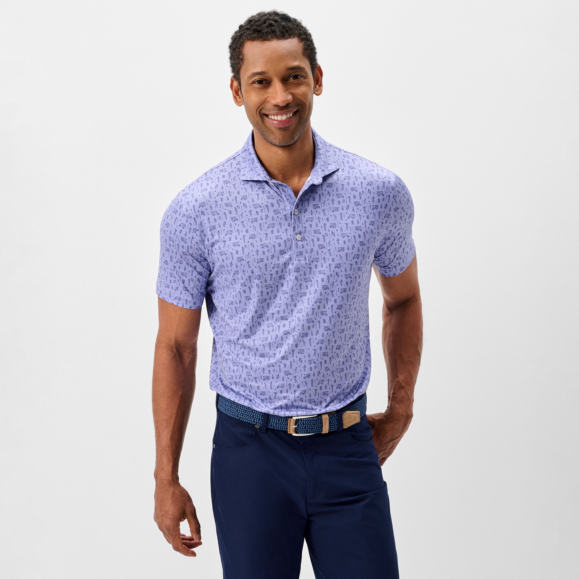 Johnnie-O Men's Cocktail Cart Performance Jersey Golf Polo