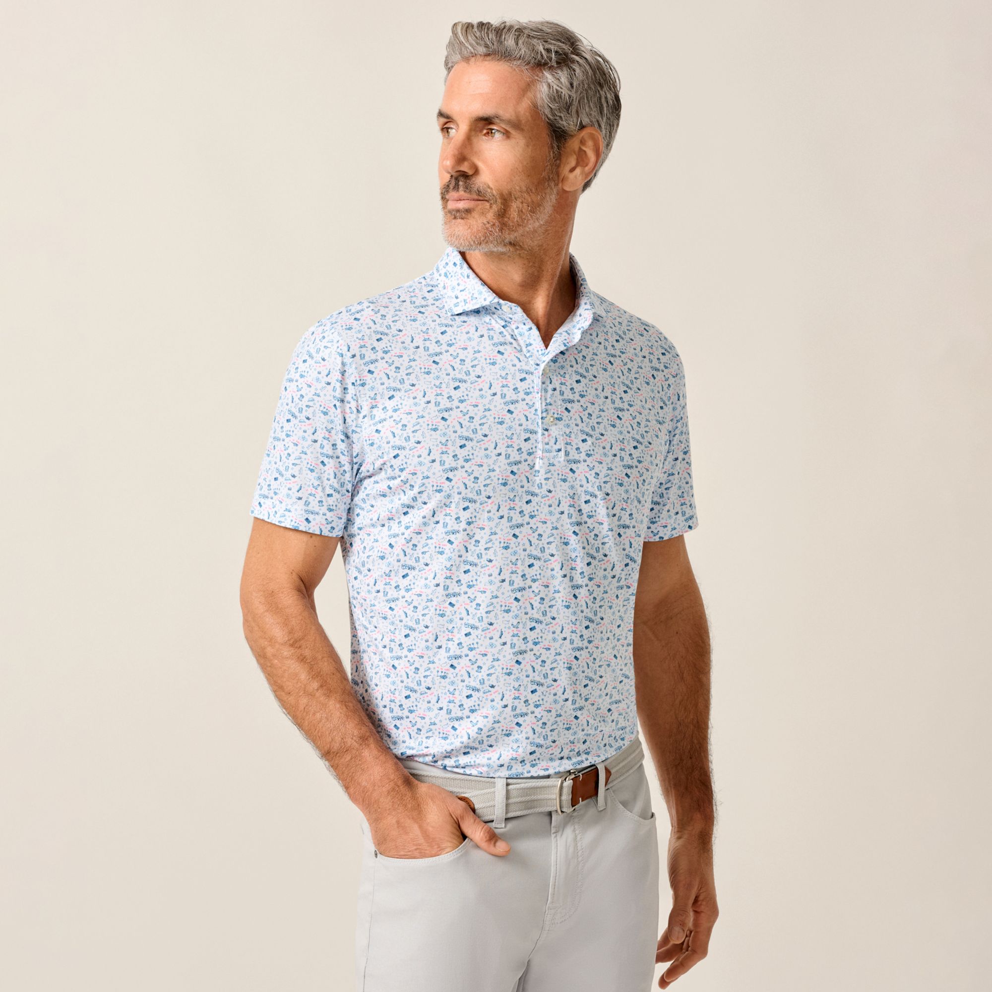 Johnnie-O Men's Merica Short Sleeve Performance Golf Polo