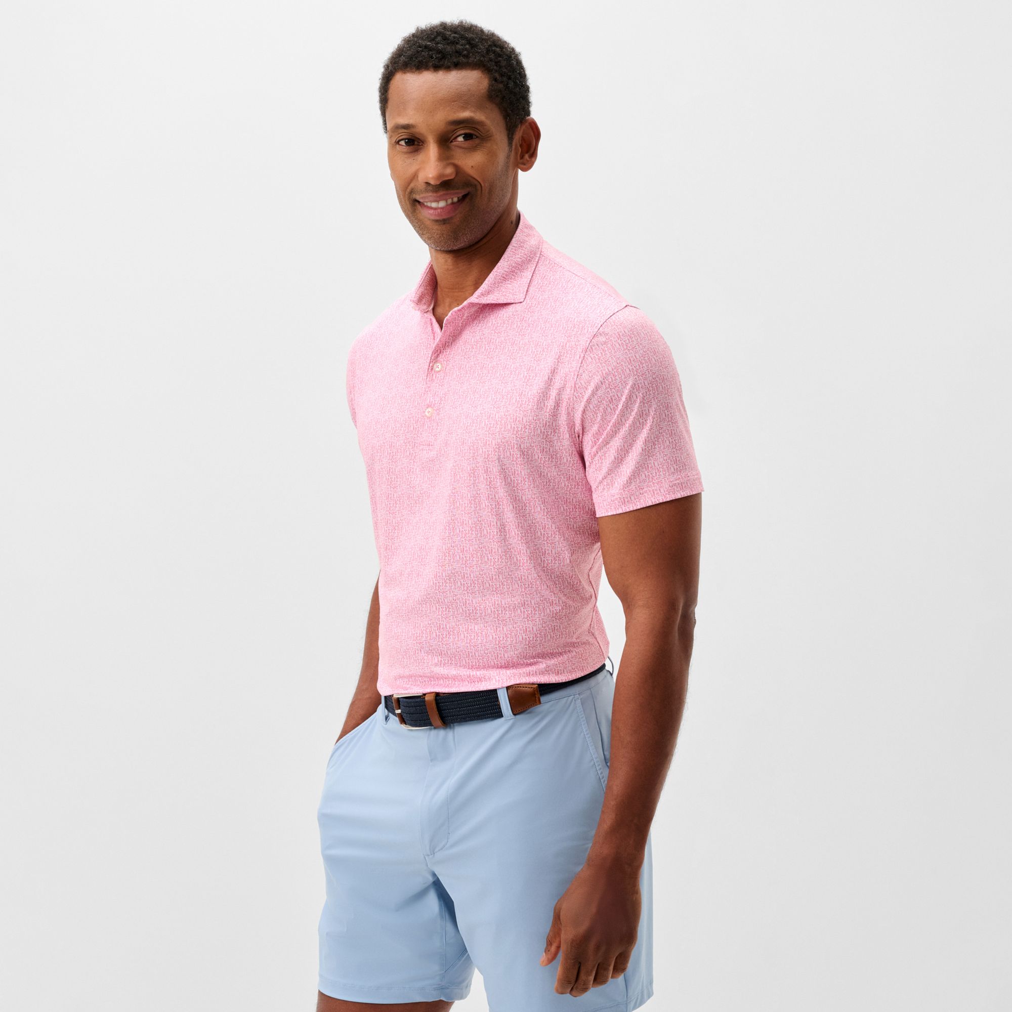 Johnnie-O Men's Popping Tops Short Sleeve Performance Golf Polo