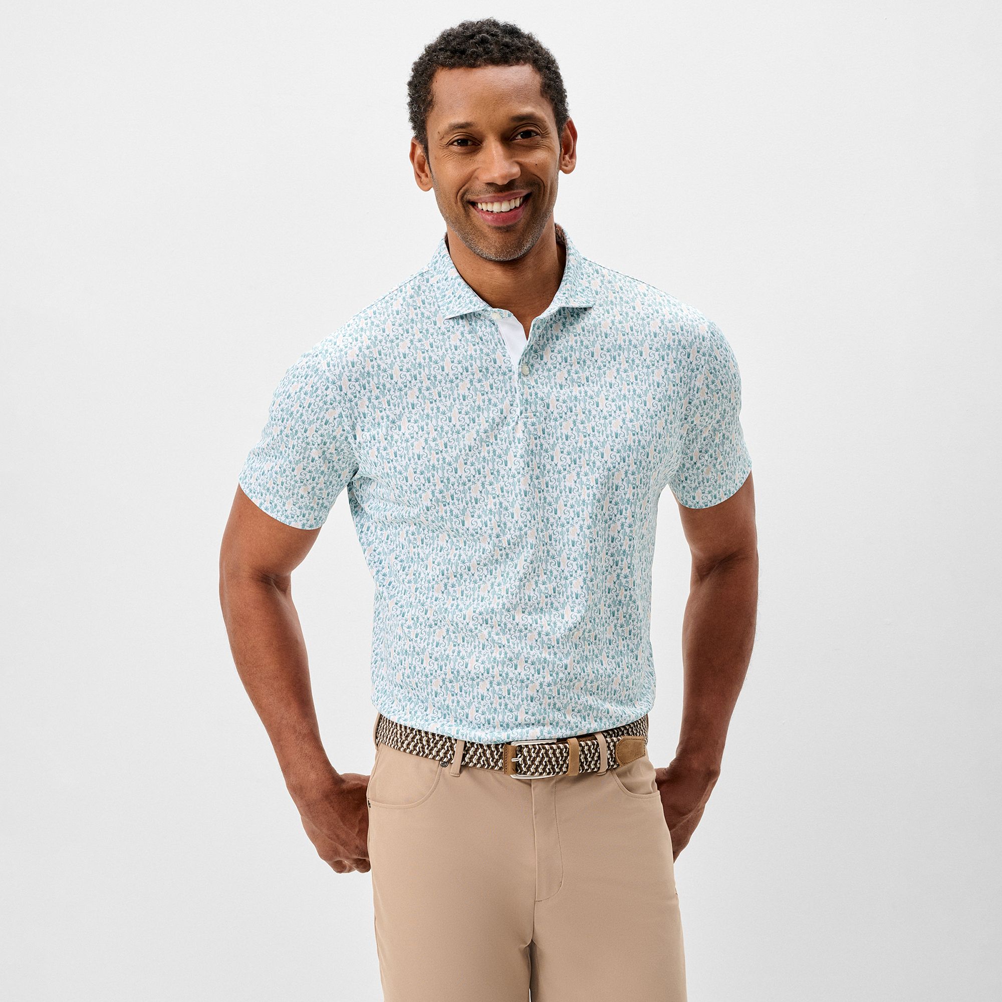 Johnnie-O Men's Zona Drinks Mesh Performance Jersey Golf Polo