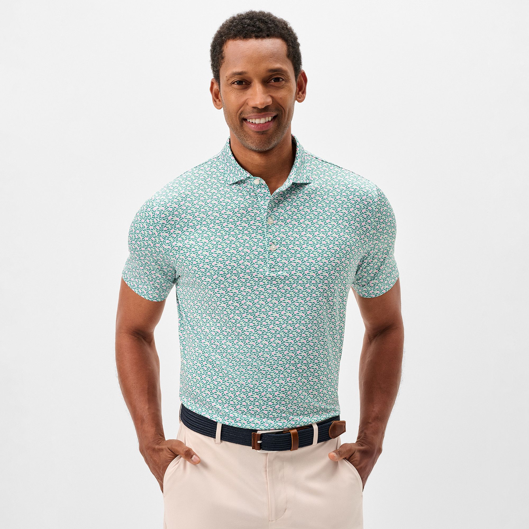 Johnnie-O Men's Pimento Performance Jersey Golf Polo