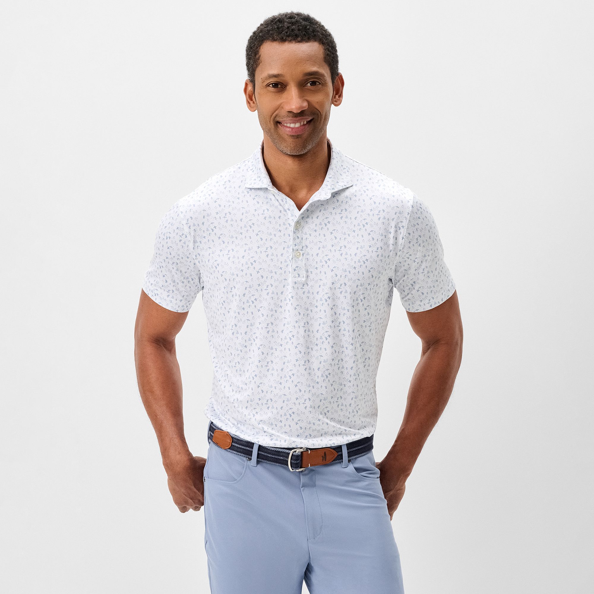 Johnnie-O Men's Penguin Party Featherweight Performance Jersey Golf Polo
