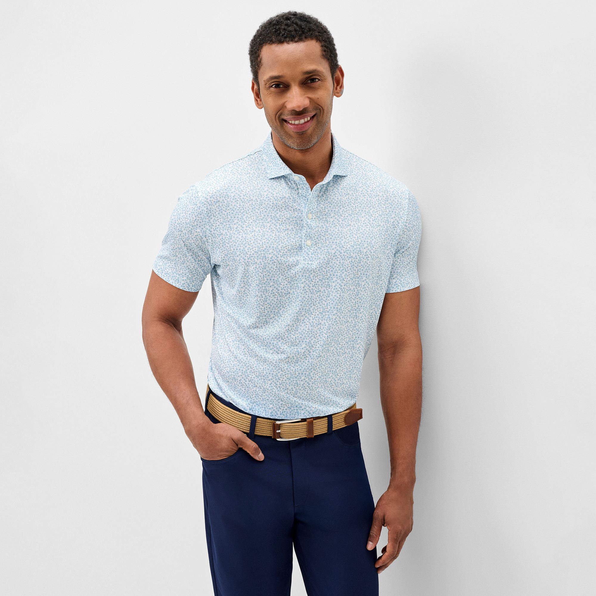 Johnnie-O Men's Watercolors Performance Jersey Golf Polo