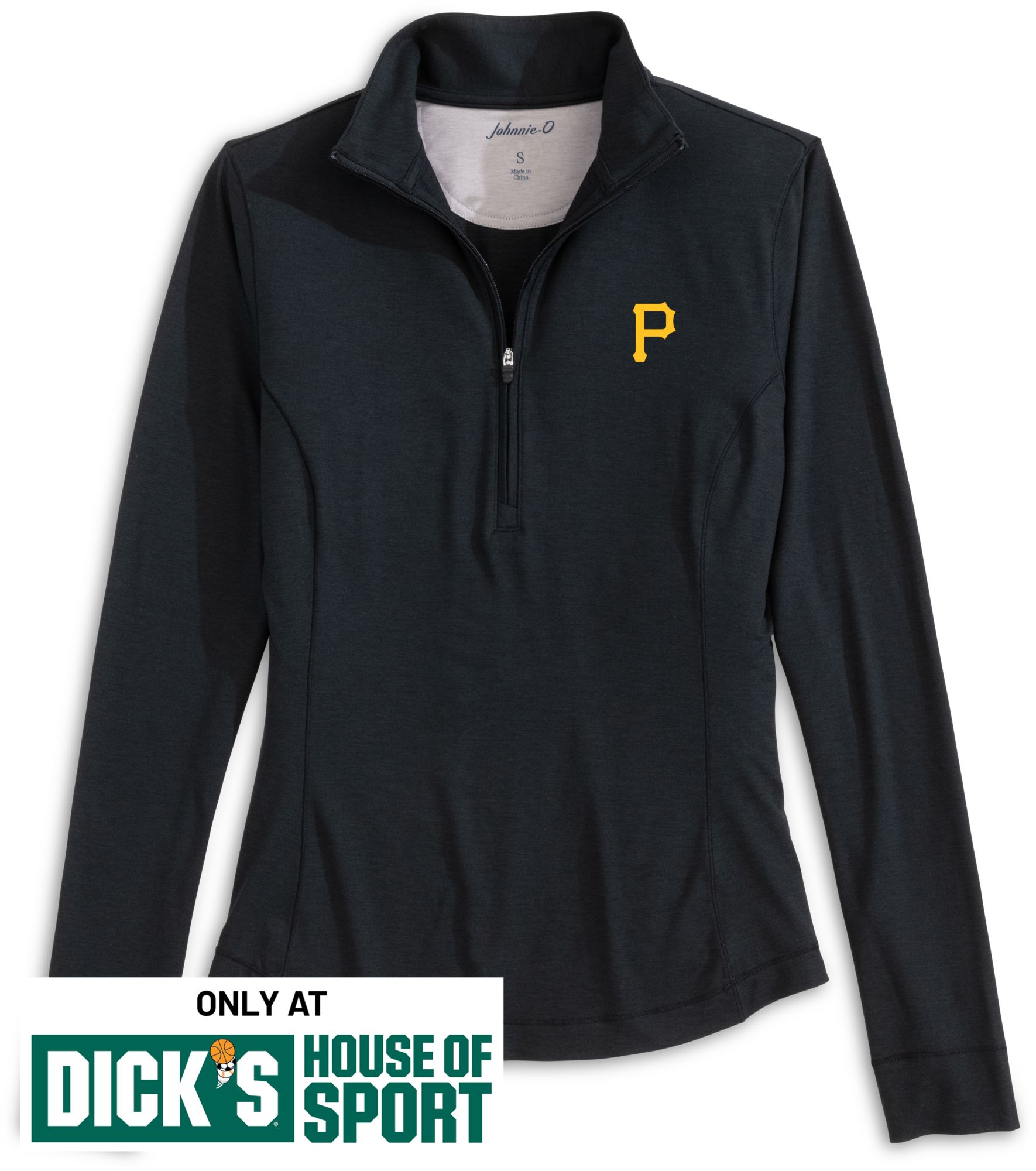 Johnnie-O Women's Pittsburgh Pirates Black Susie 1/4 Zip
