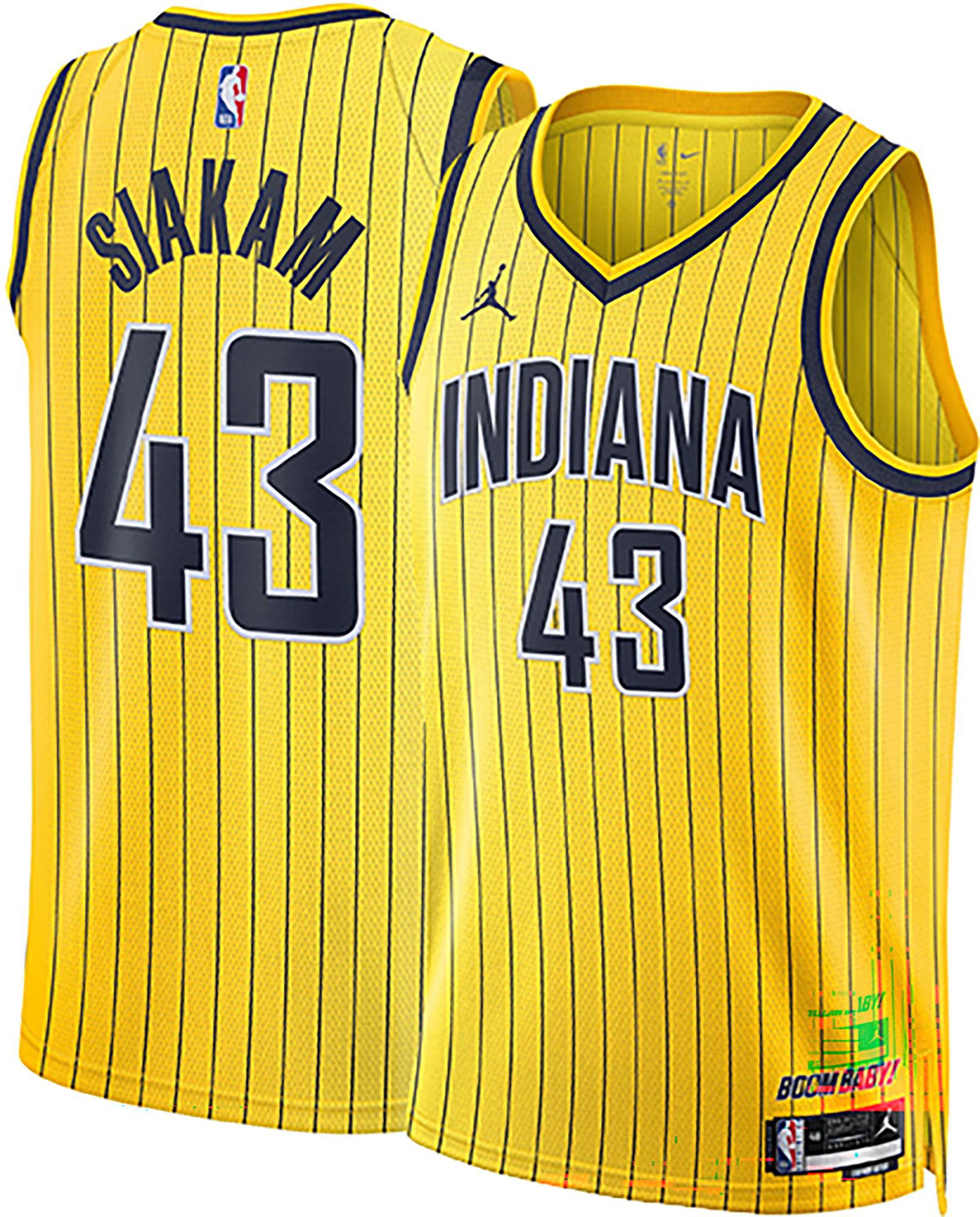 Jordan Adult Indiana Pacers Pascal Siakam #43 Yellow Special Edition Replica Jersey