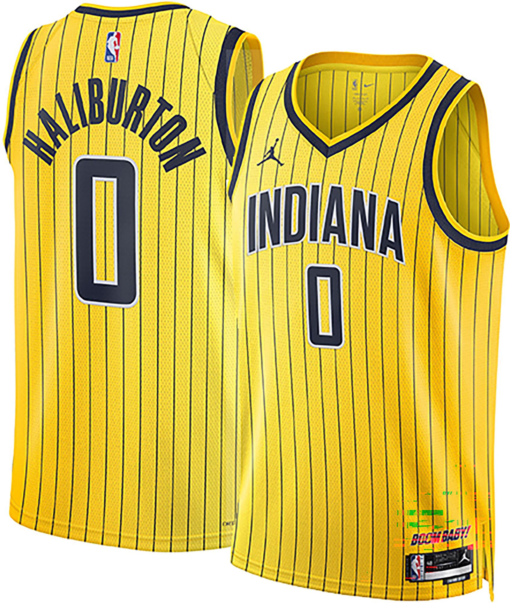 Jordan Adult Indiana Pacers Tyrese Haliburton #0 Yellow Special Edition Replica Jersey