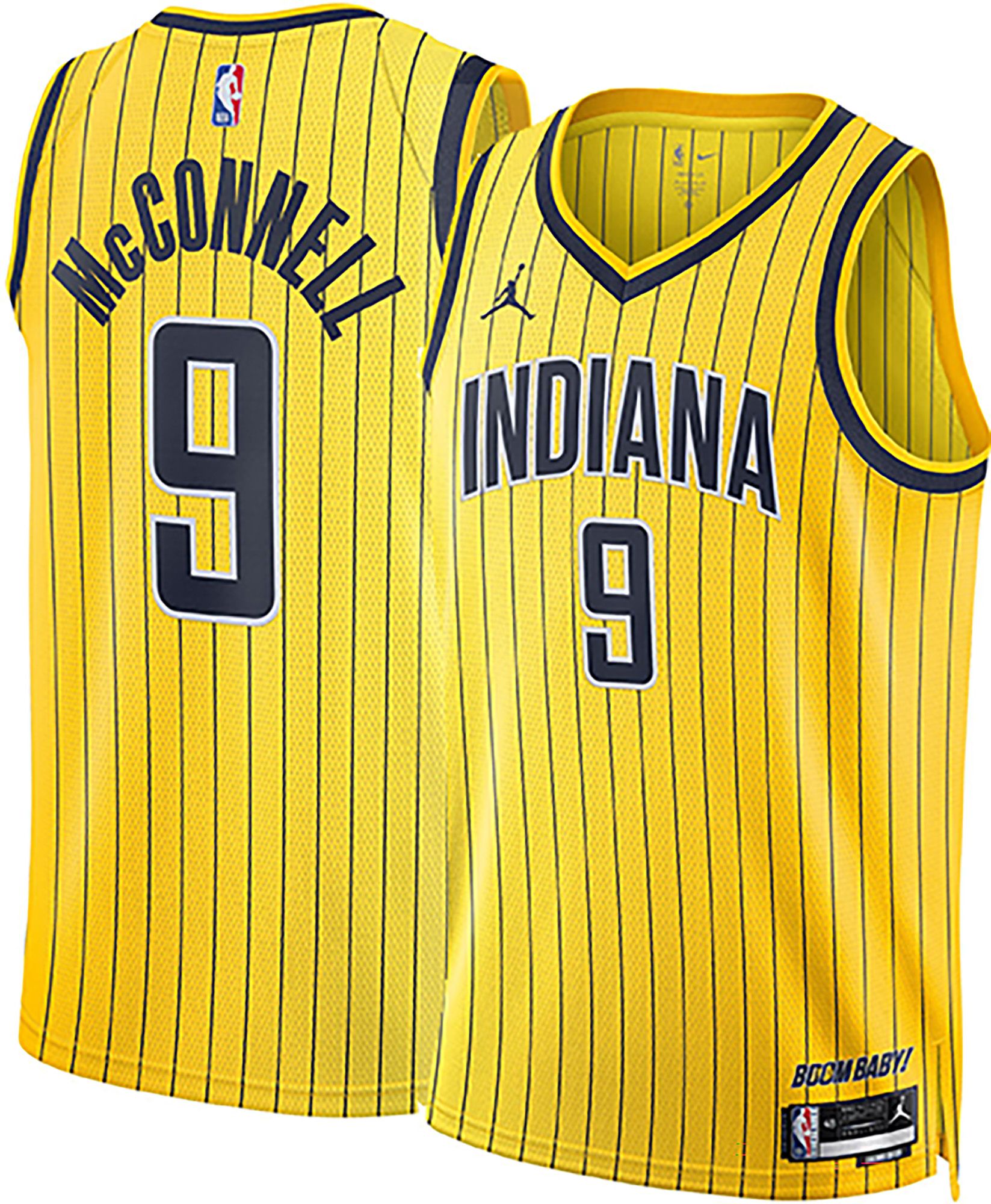 Jordan Adult Indiana Pacers TJ McConnell #9 Yellow Special Edition Replica Jersey