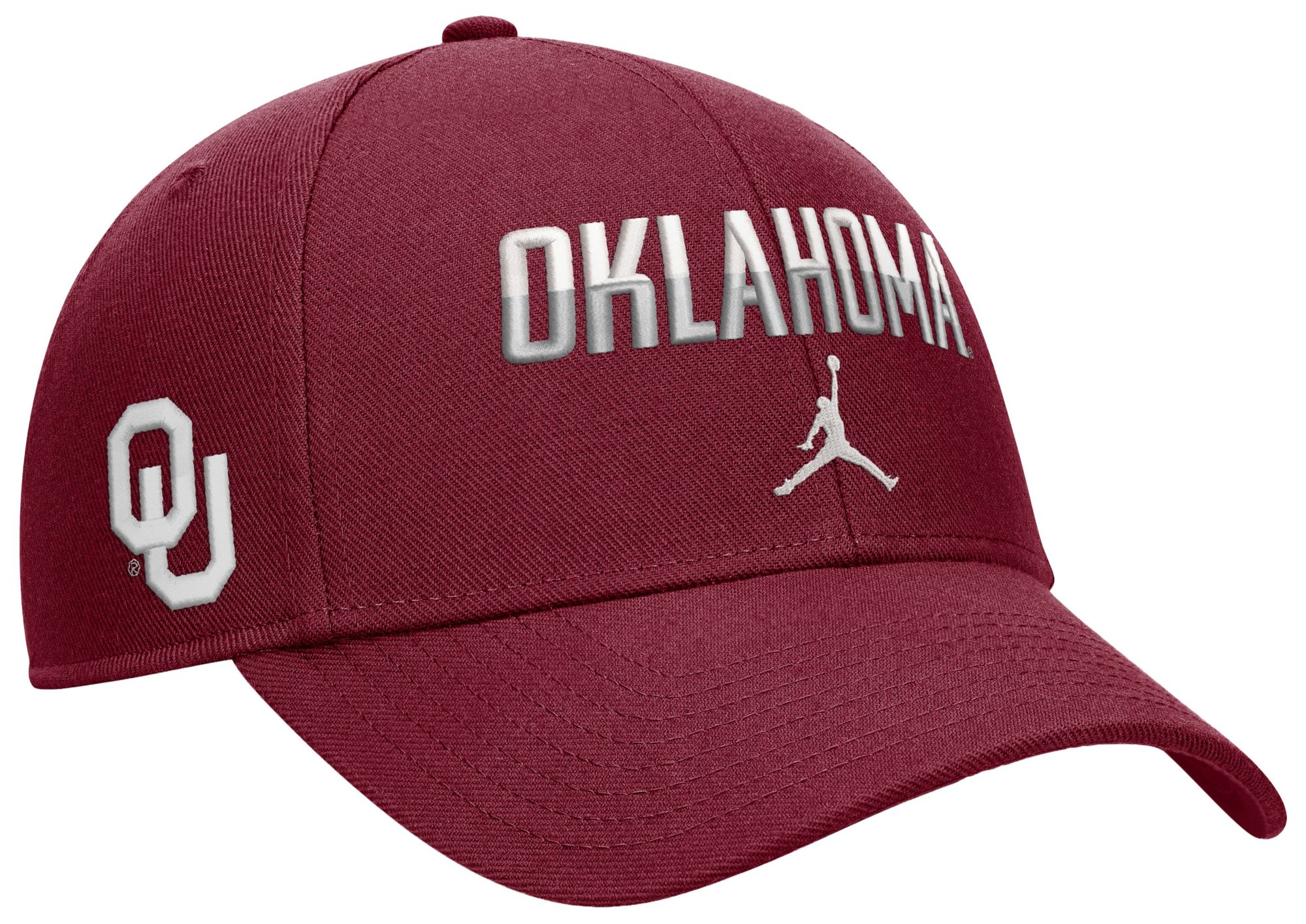 Jordan Adult Oklahoma Sooners Crimson Rise Game Day Structured Adjustable Hat
