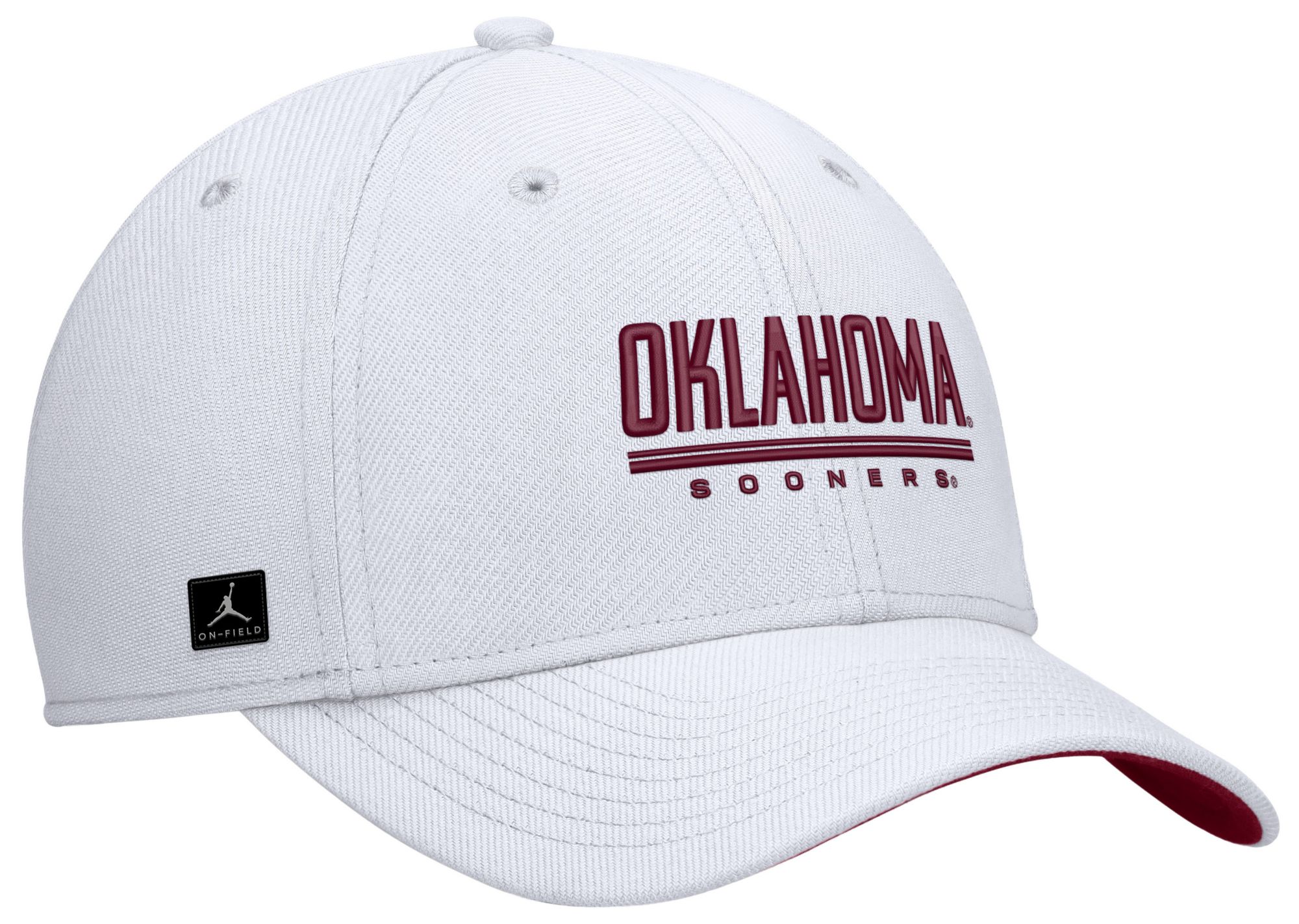 Jordan Adult Oklahoma Sooners White Rise Swooshflex Dri-Fit Game Day Structured Hat