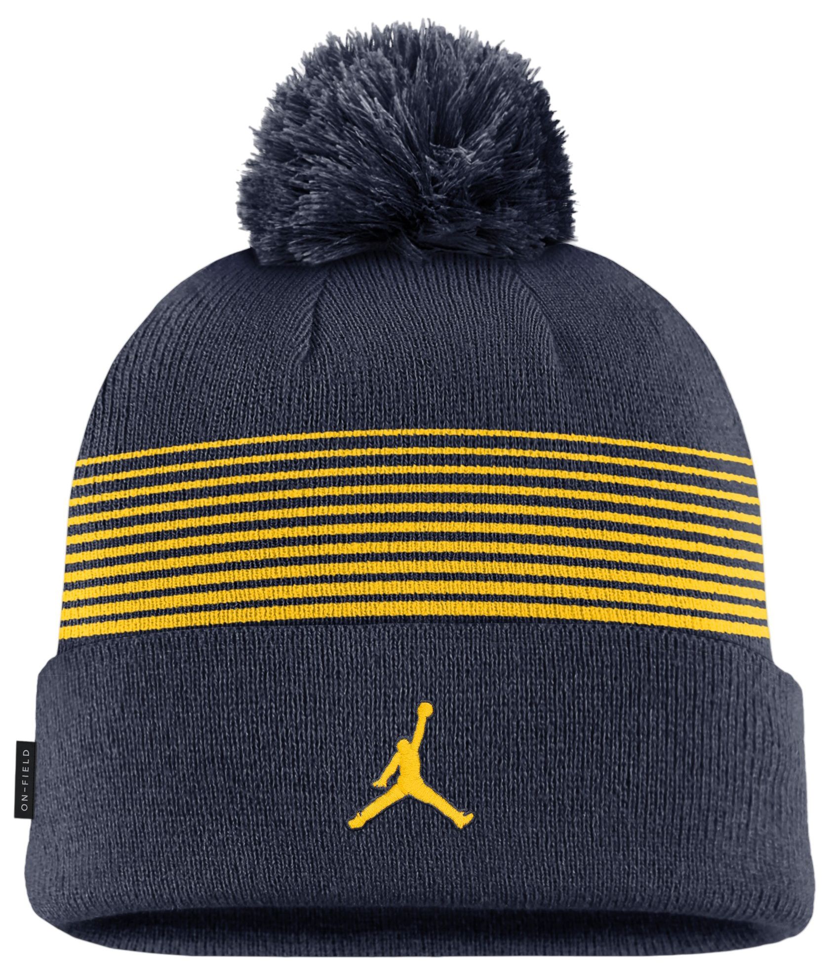 Jordan Adult Michigan Wolverines Peak Gameday Cuffed Knit Pom Beanie, Men's