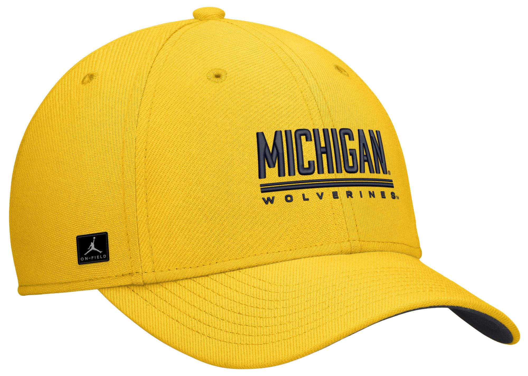 Jordan Adult Michigan Wolverines Yellow Rise Swooshflex Dri-Fit Game Day Structured Hat