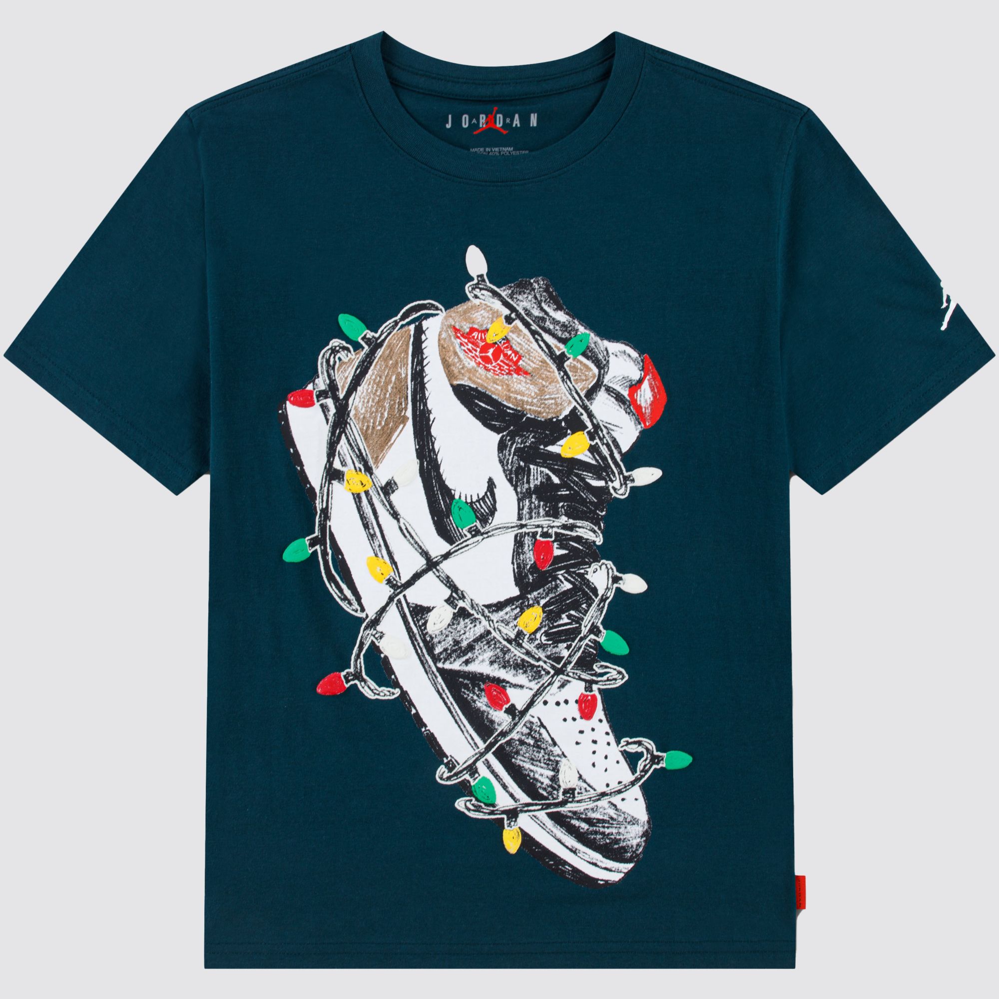 Jordan Boys' Air Jordan Holiday Graphic Tee, Small, Midnight Spruce