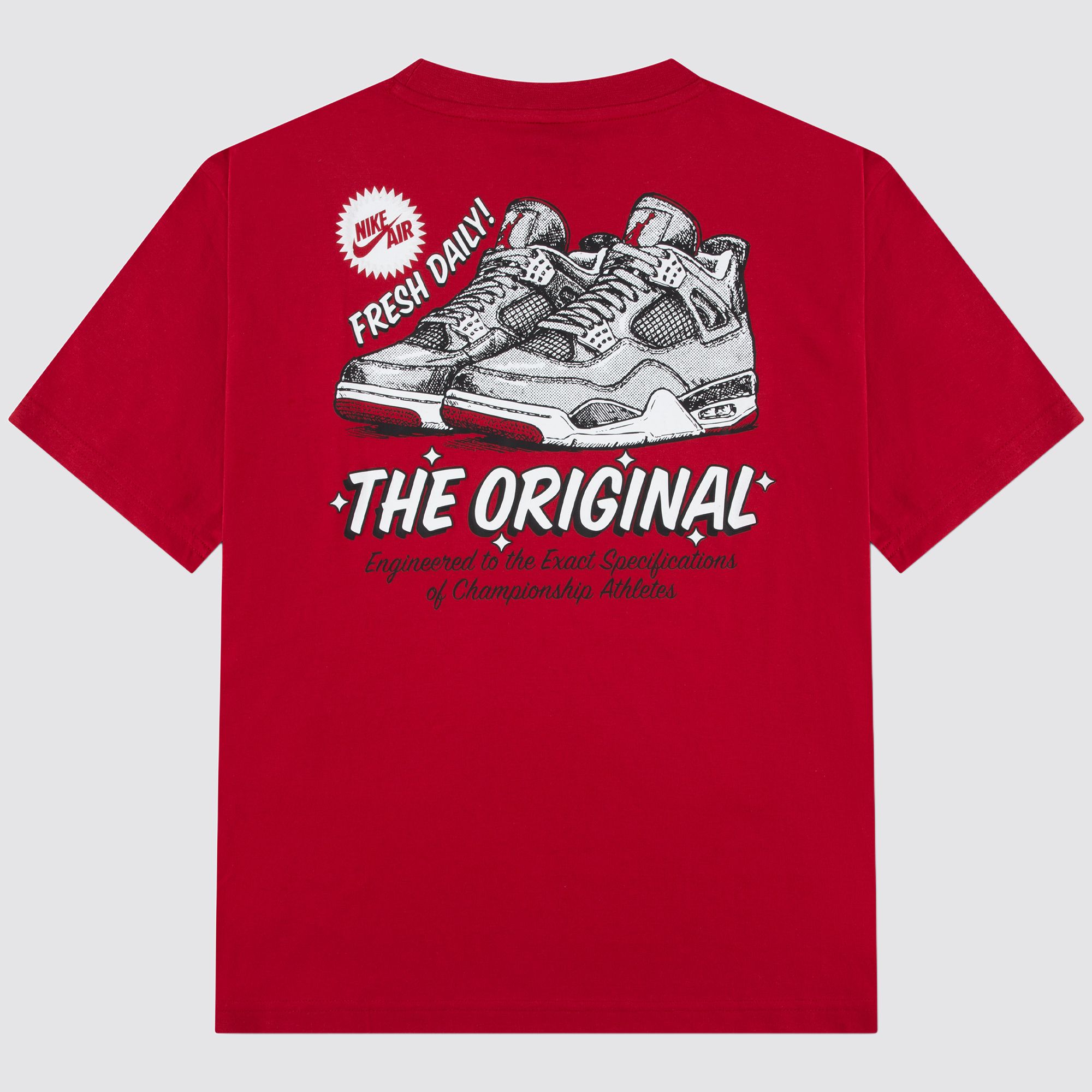 Jordan Boys' Air Jordan 4 Retro Bred Graphic Tee, XL, Gym Red
