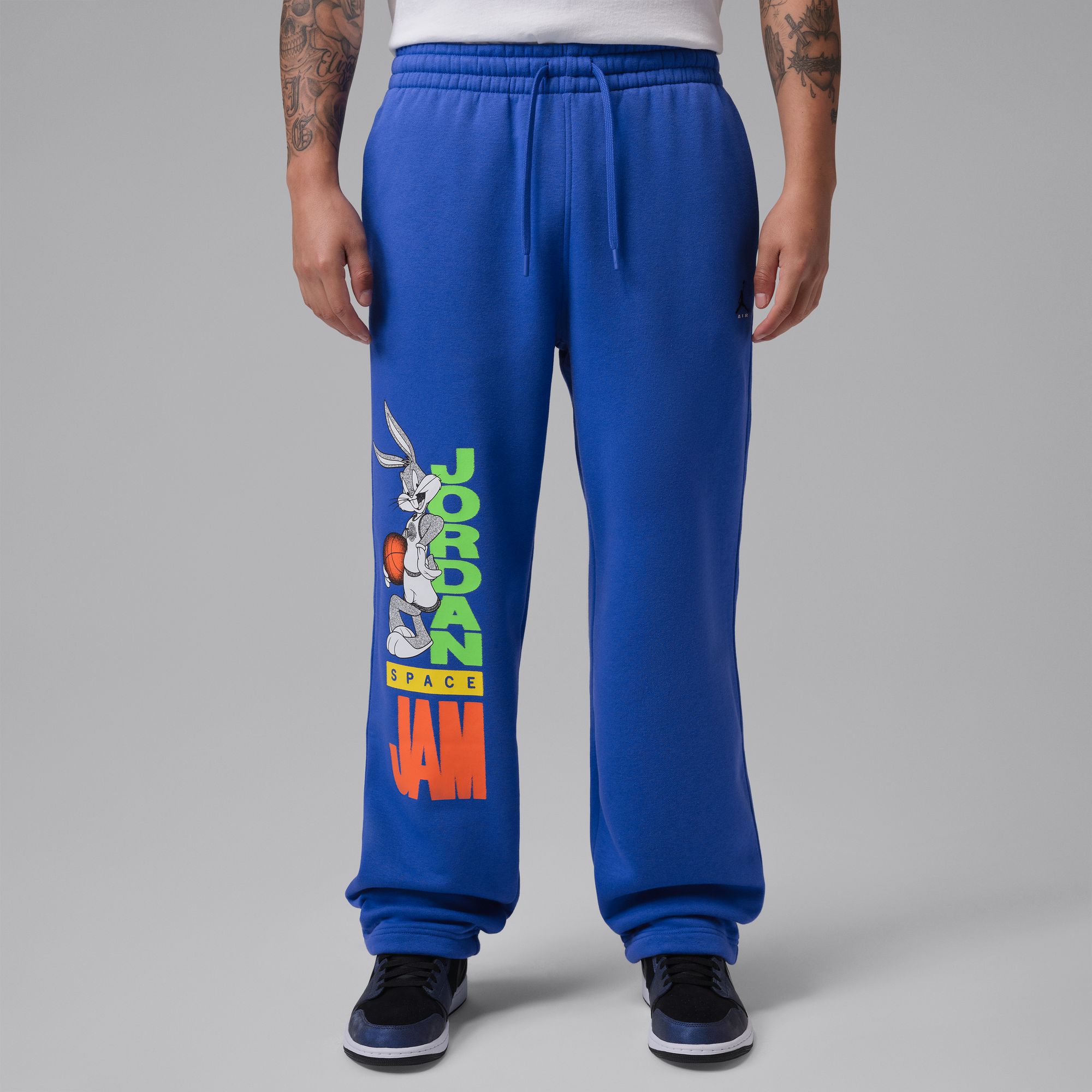Jordan Men's Brooklyn Space Jam Fleece Cuffed Fleece Pants, Medium, Varsity Royal