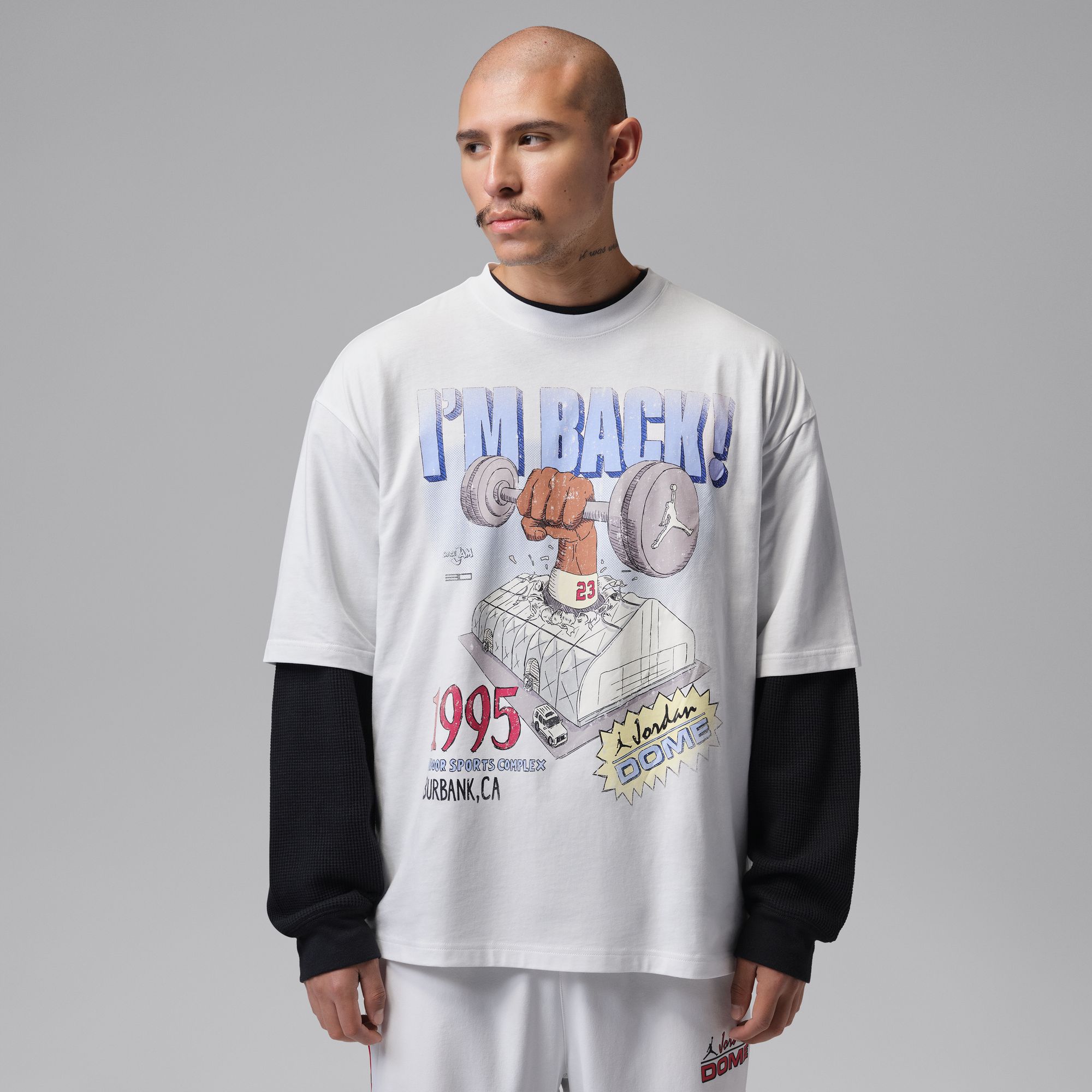 Jordan Men's Dri-FIT Dome Jam Sport Crew-Neck T-Shirt, XL, Summit White