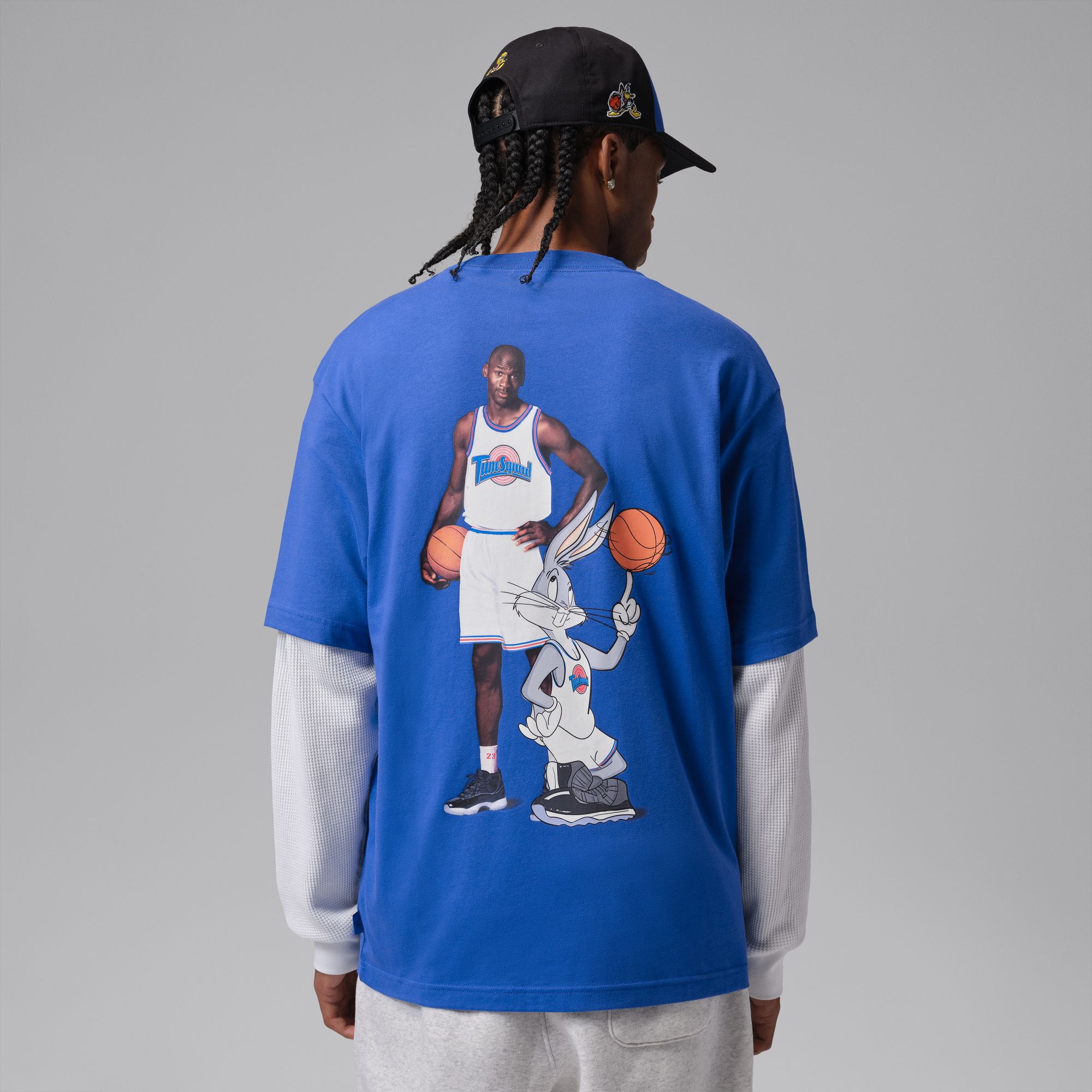 Jordan Men's Brooklyn Space Jam Graphic Crew-Neck T-Shirt T-Shirt, XXL, Varsity Royal