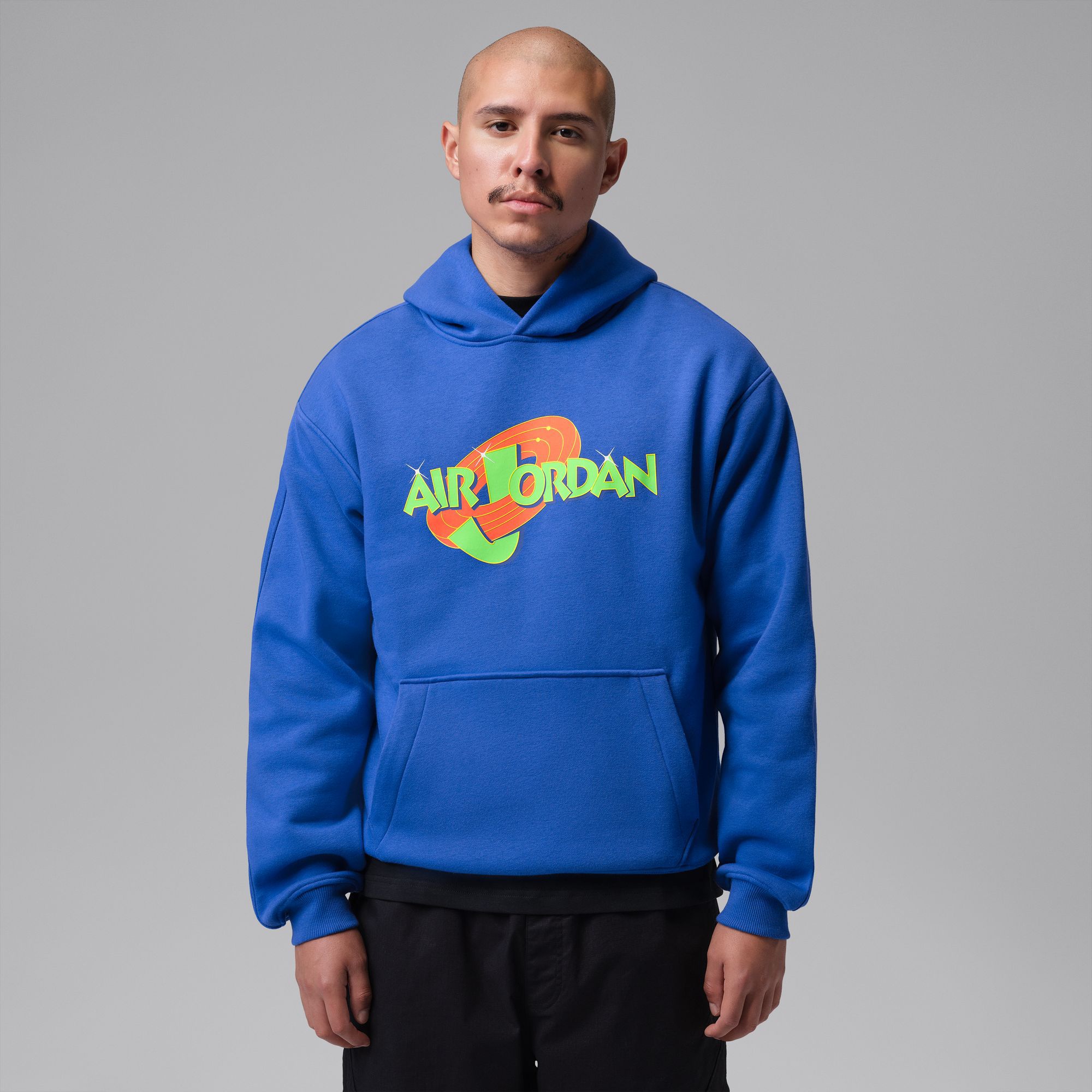 Jordan Men's Brooklyn Fleece Short-Sleeve Pullover Hoodie, Large, Varsity Royal