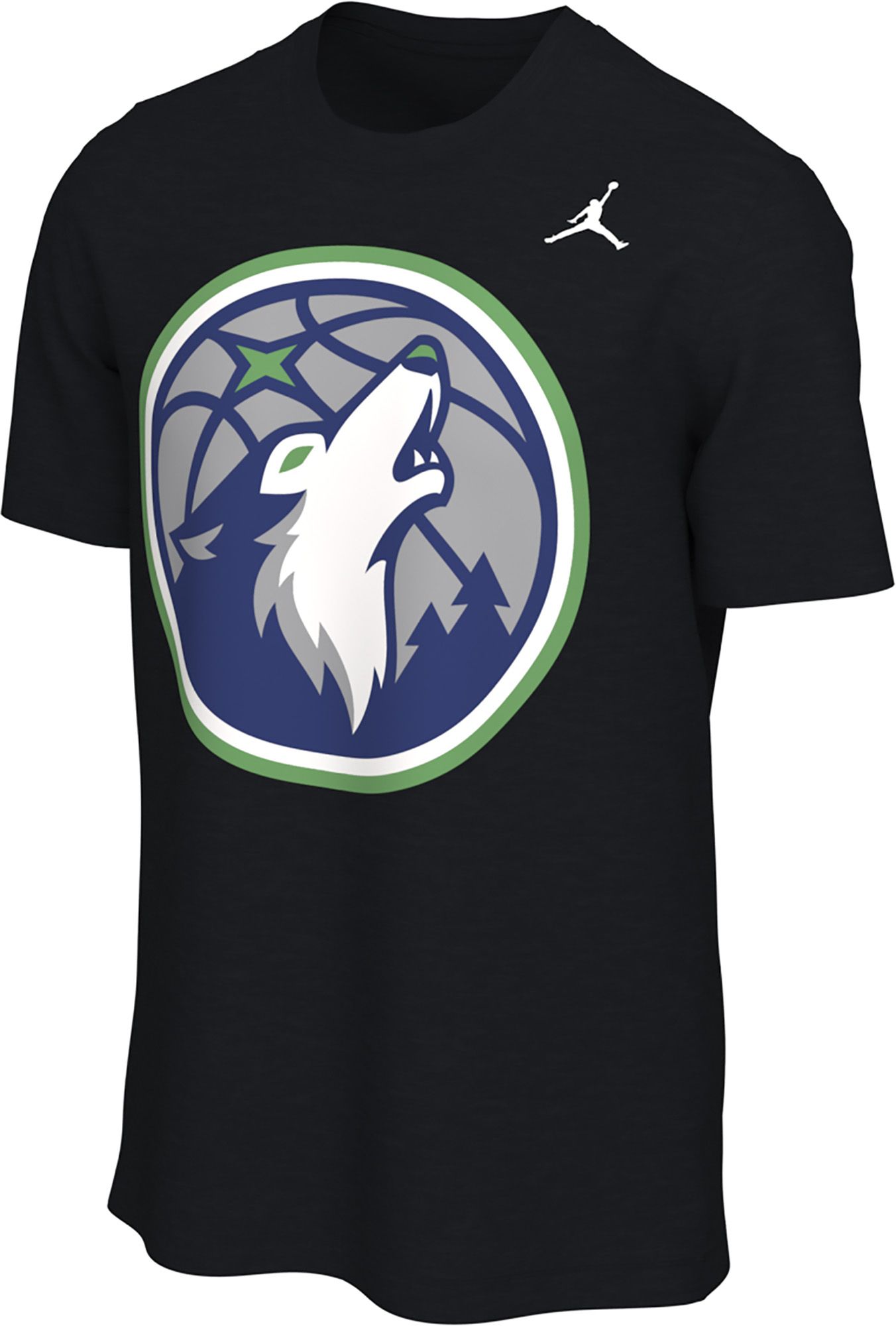 Jordan Men's Minnesota Timberwolves Black Statement Logo T-Shirt