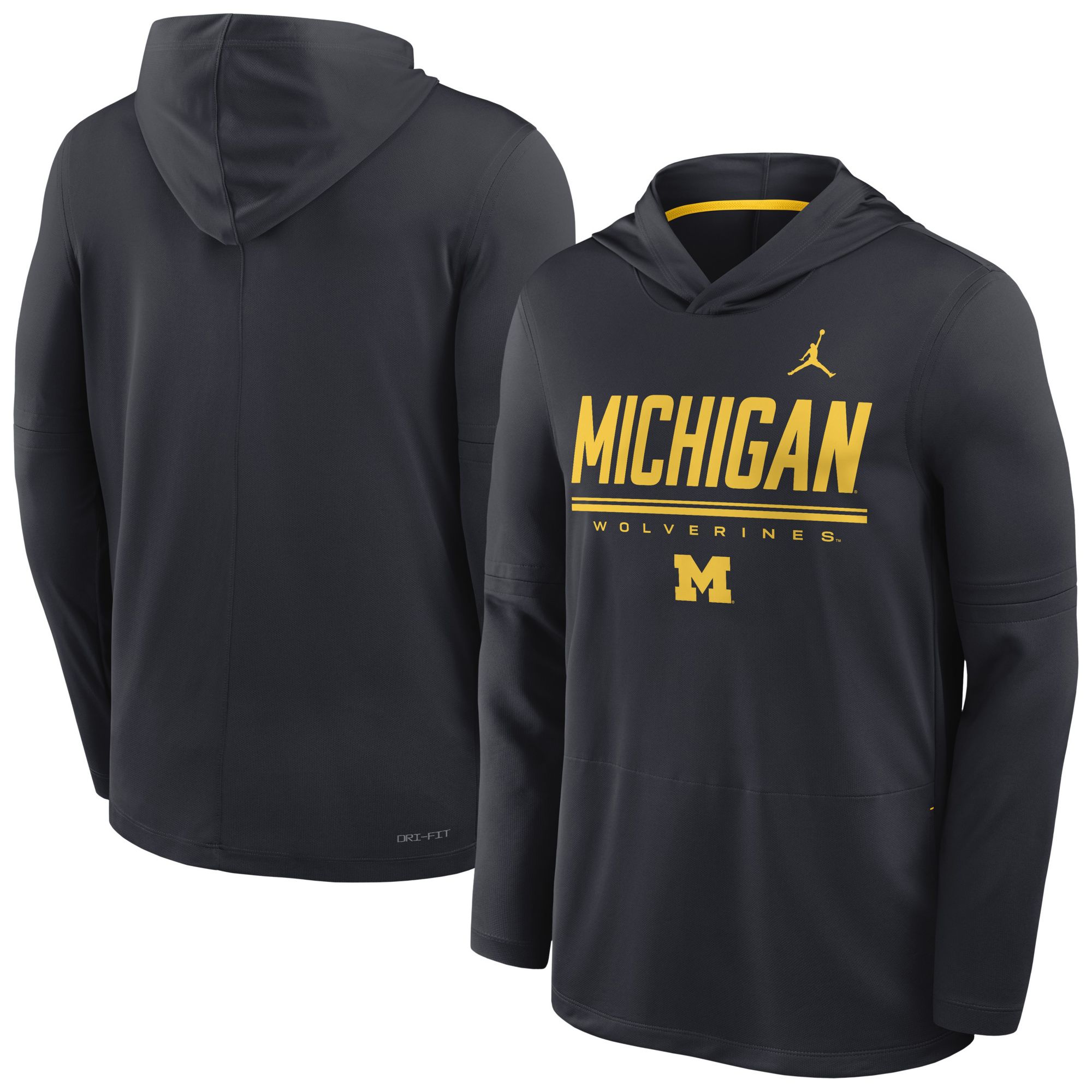 Jordan Men's Michigan Wolverines Dri-Fit Lightweight Hoodie