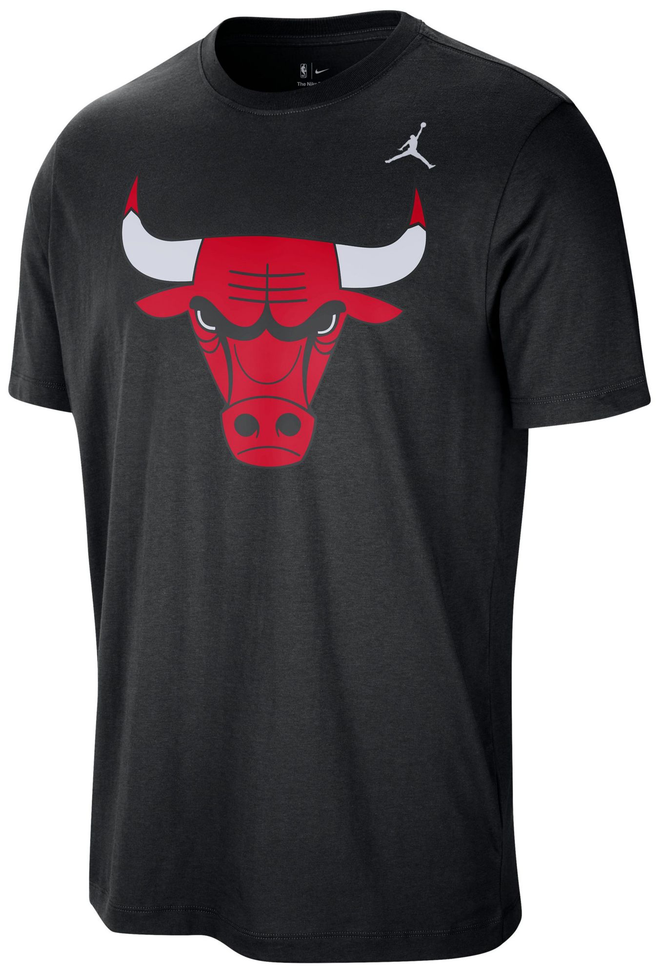 Jordan Men's Chicago Bulls Black Logo T-Shirt
