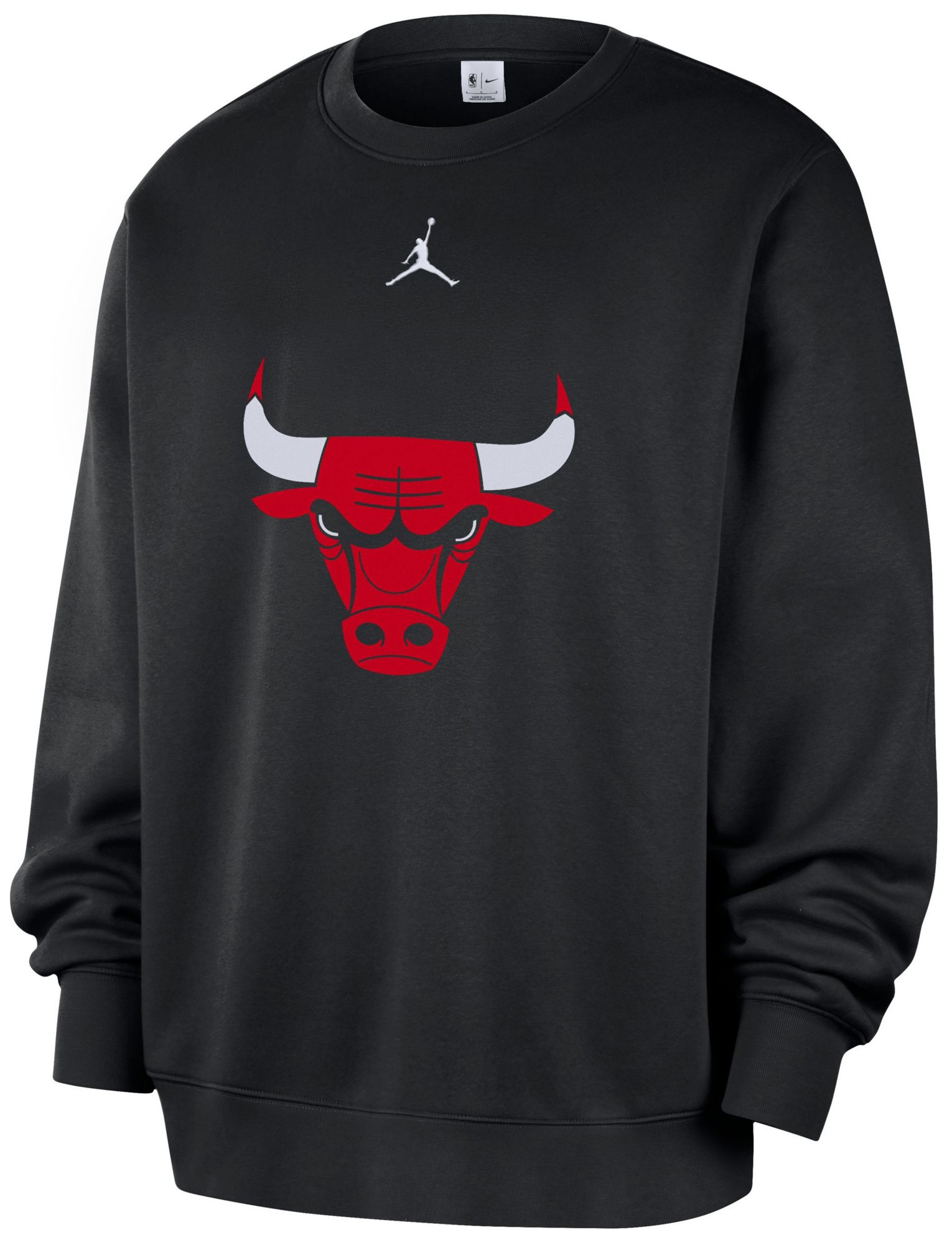 Jordan Men's Chicago Bulls Black Club Crewneck Sweatshirt