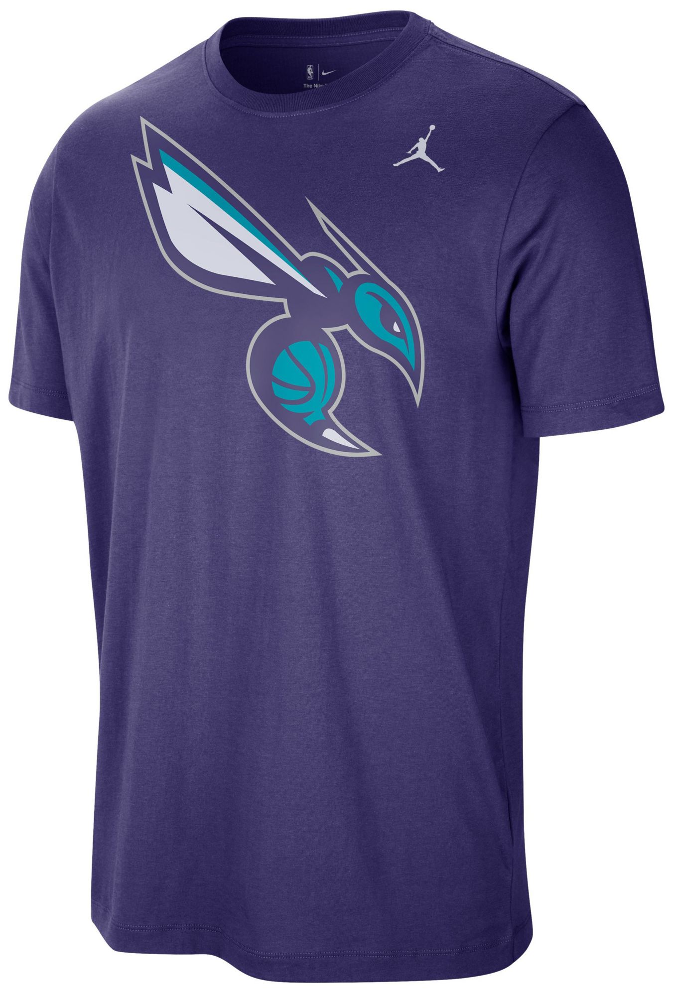 Jordan Men's Charlotte Hornets Purple Logo T-Shirt
