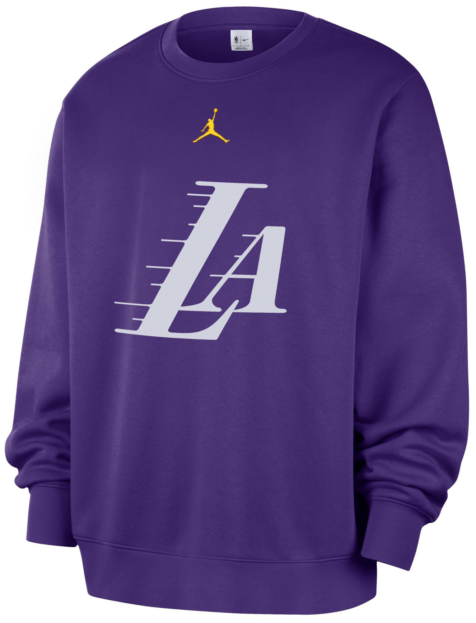 Jordan Men's Los Angeles Lakers Purple Club Crewneck Sweatshirt