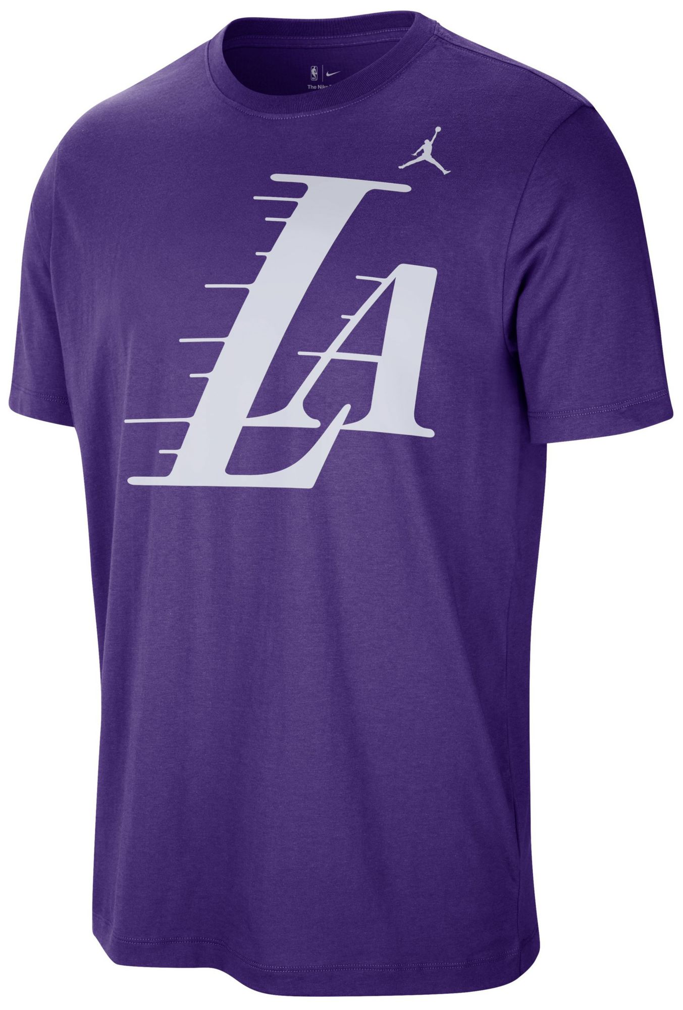 Jordan Men's Los Angeles Lakers Purple Logo T-Shirt