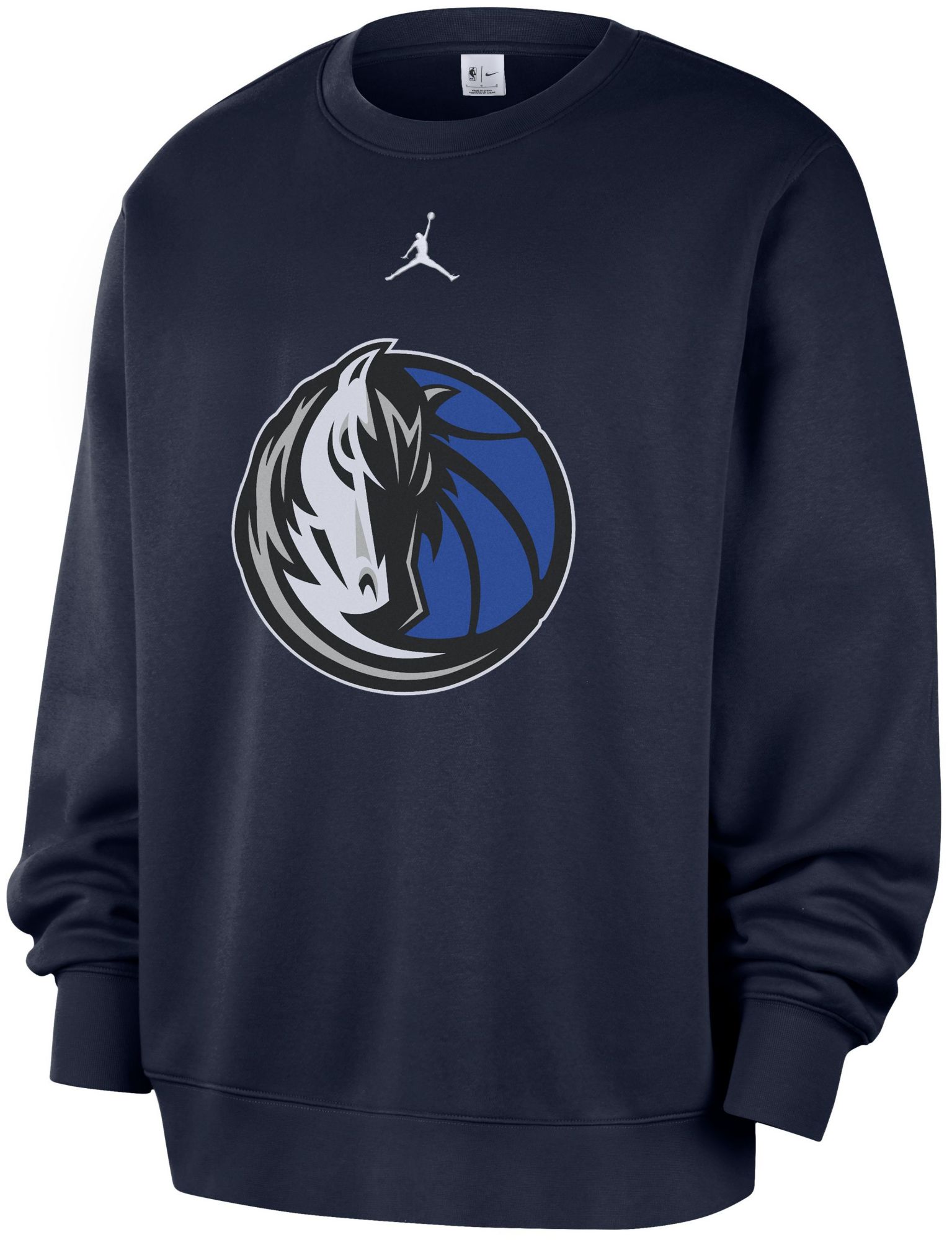 Jordan Men's Dallas Mavericks Navy Club Crewneck Sweatshirt