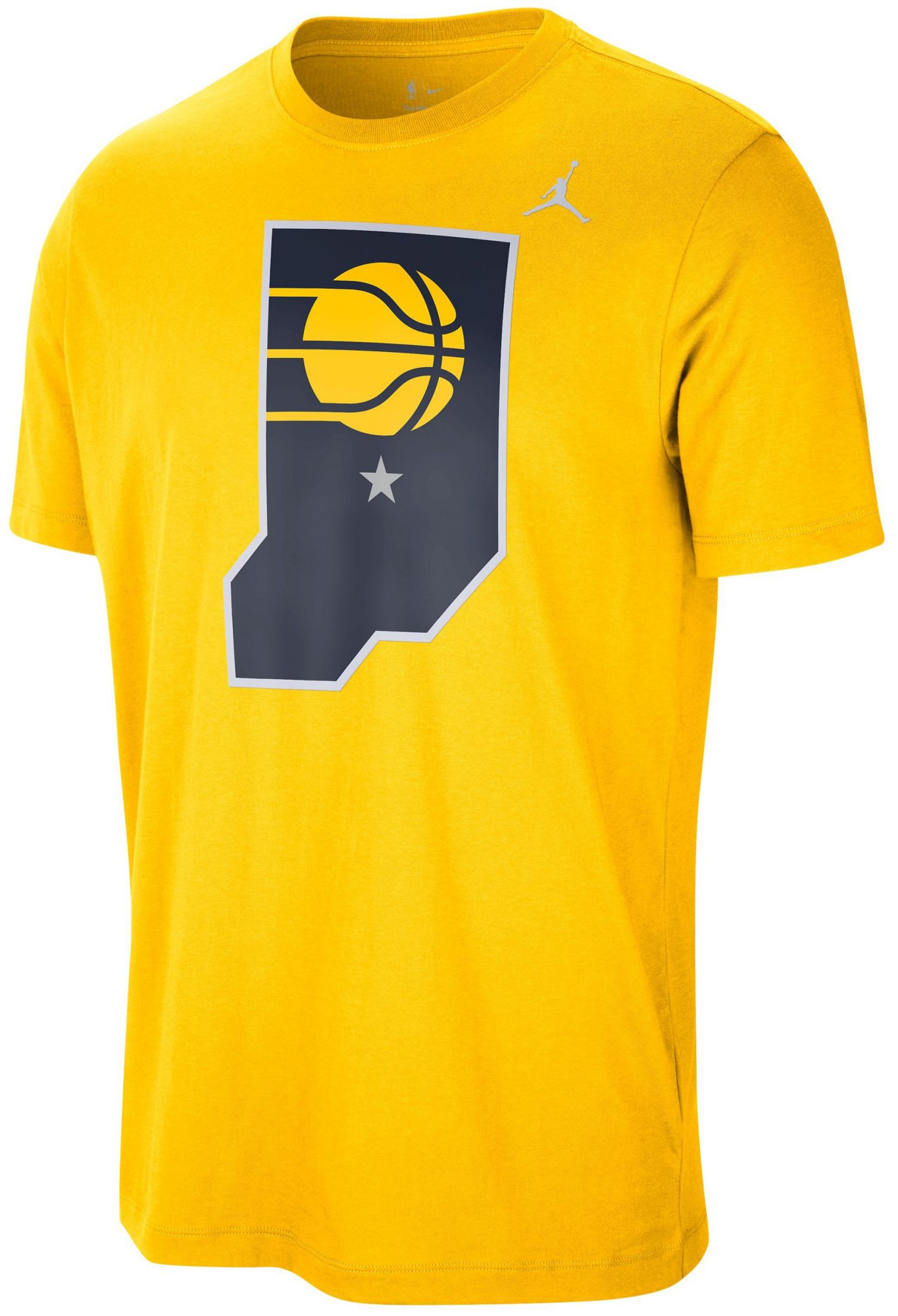 Jordan Men's Indiana Pacers Yellow Logo T-Shirt