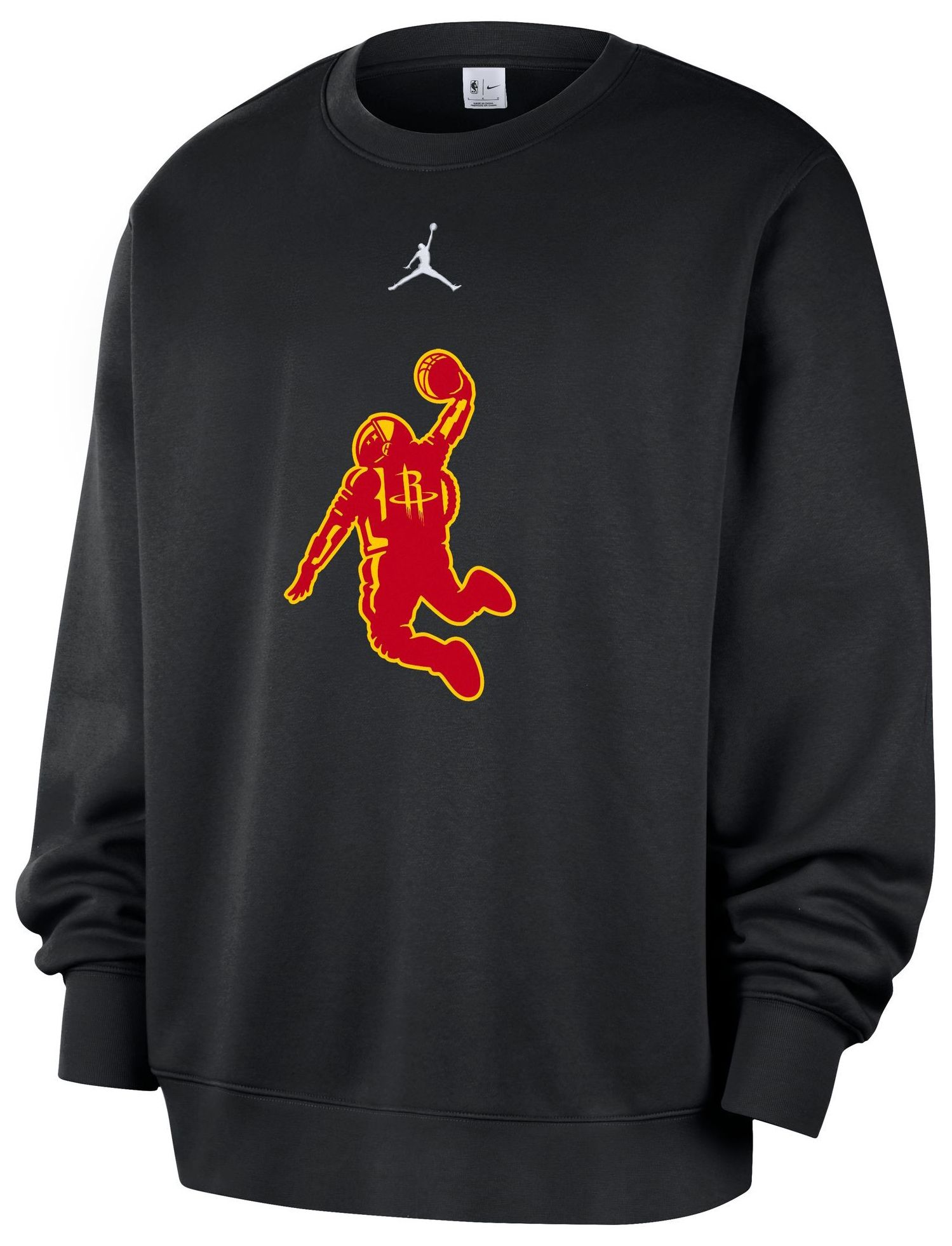 Nike Men's Rockets Statement Club Fleece Long Sleeve Crewneck Sweatshirt