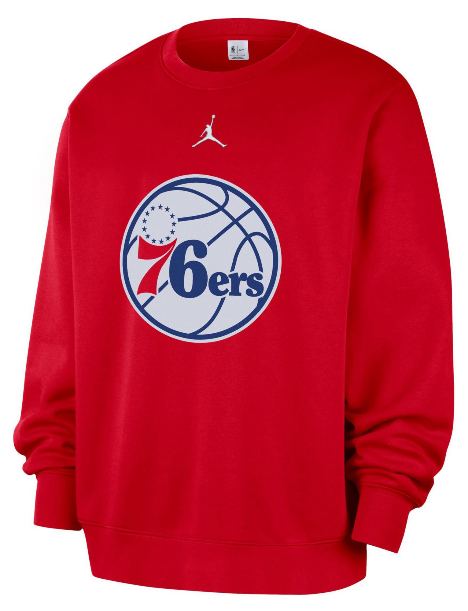 Jordan Men's Philadelphia 76ers Red Club Crewneck Sweatshirt