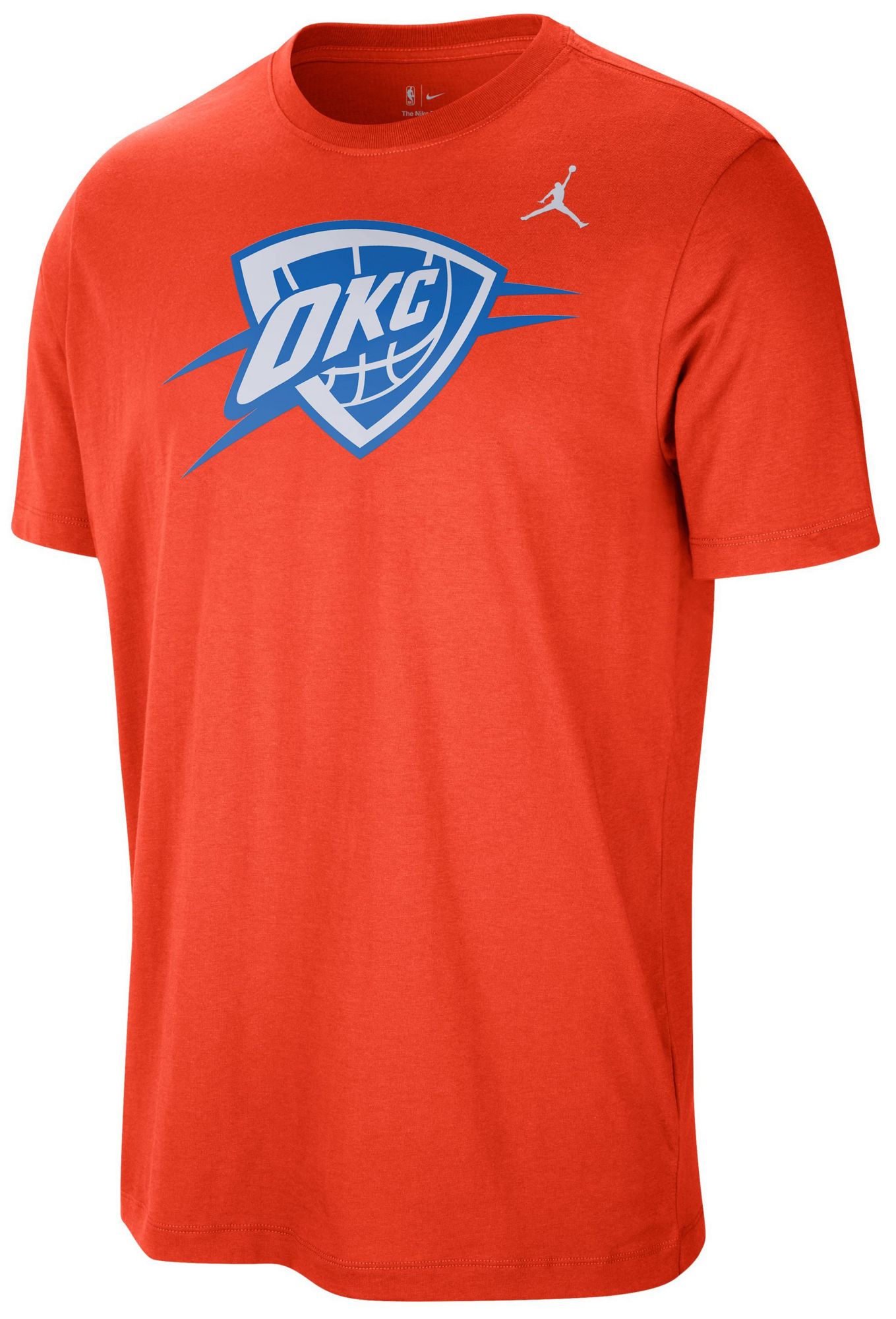 Jordan Men's Oklahoma City Thunder Orange Logo T-Shirt