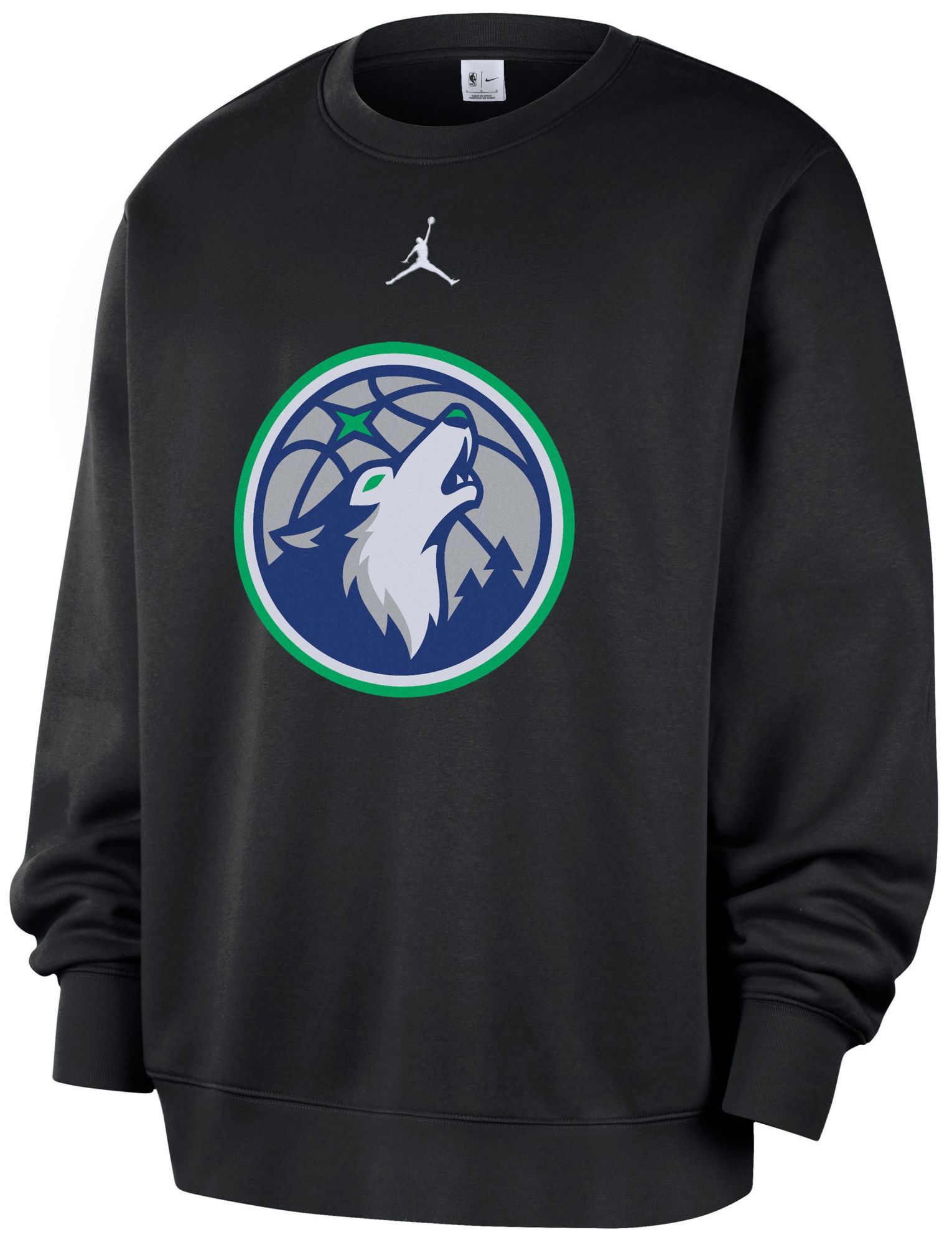 Jordan Men's Minnesota Timberwolves Black Club Crewneck Sweatshirt