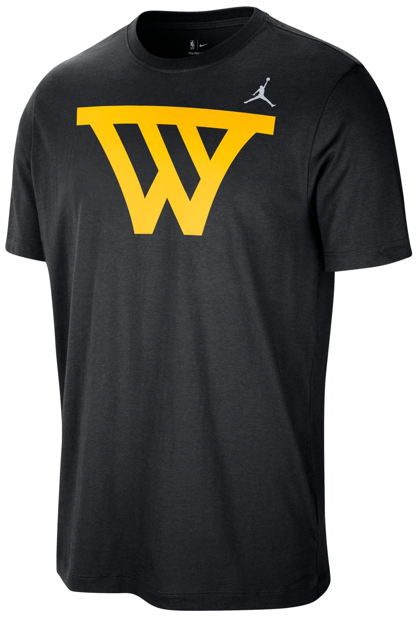 Jordan Men's Golden State Warriors Black Logo T-Shirt