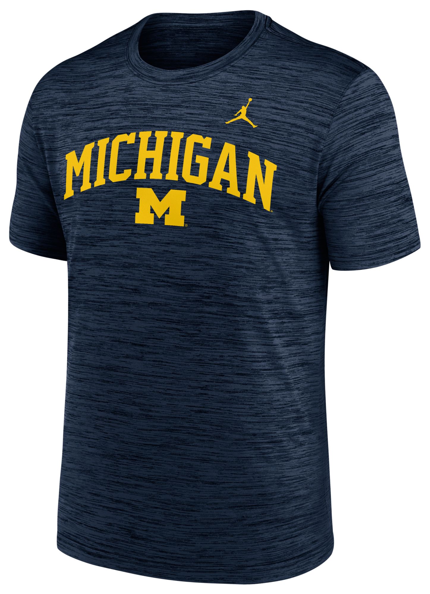 Michigan Primetime Arch Logo Velocity Nike Men's Dri-FIT College T-Shirt in Blue | NKPQ41SMWN-VFM