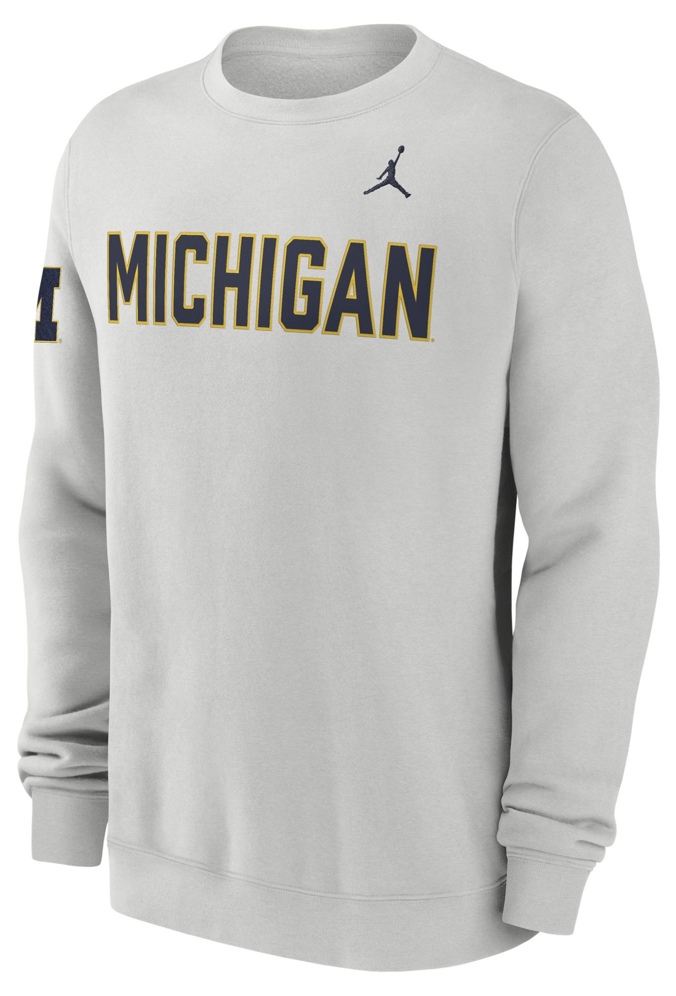 Jordan Men's Michigan Wolverines Photon Dust Club Crewneck Sweatshirt